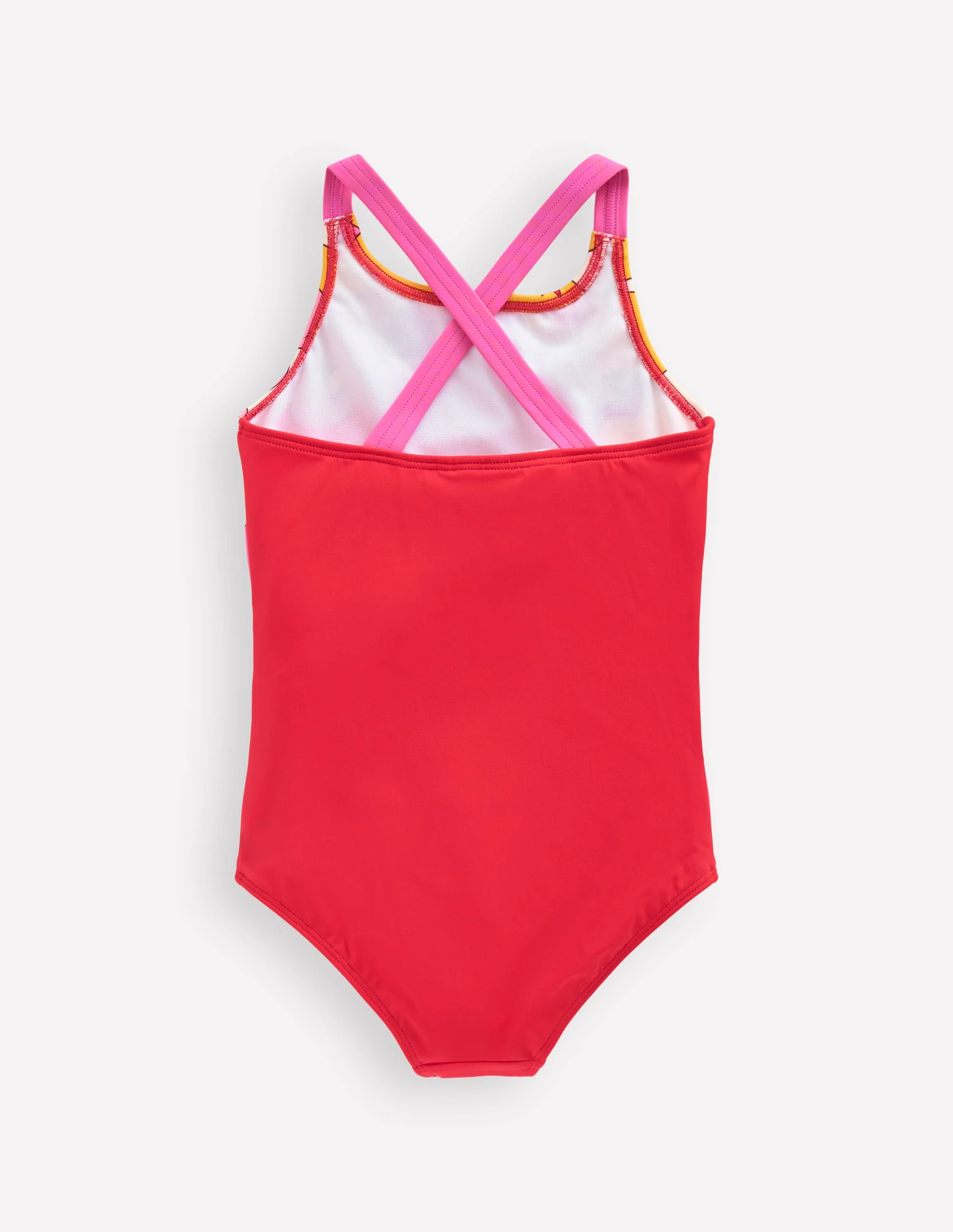 Cross-Back Printed Swimsuit-Cinnamon Red Sixties Sunrise - Image 2