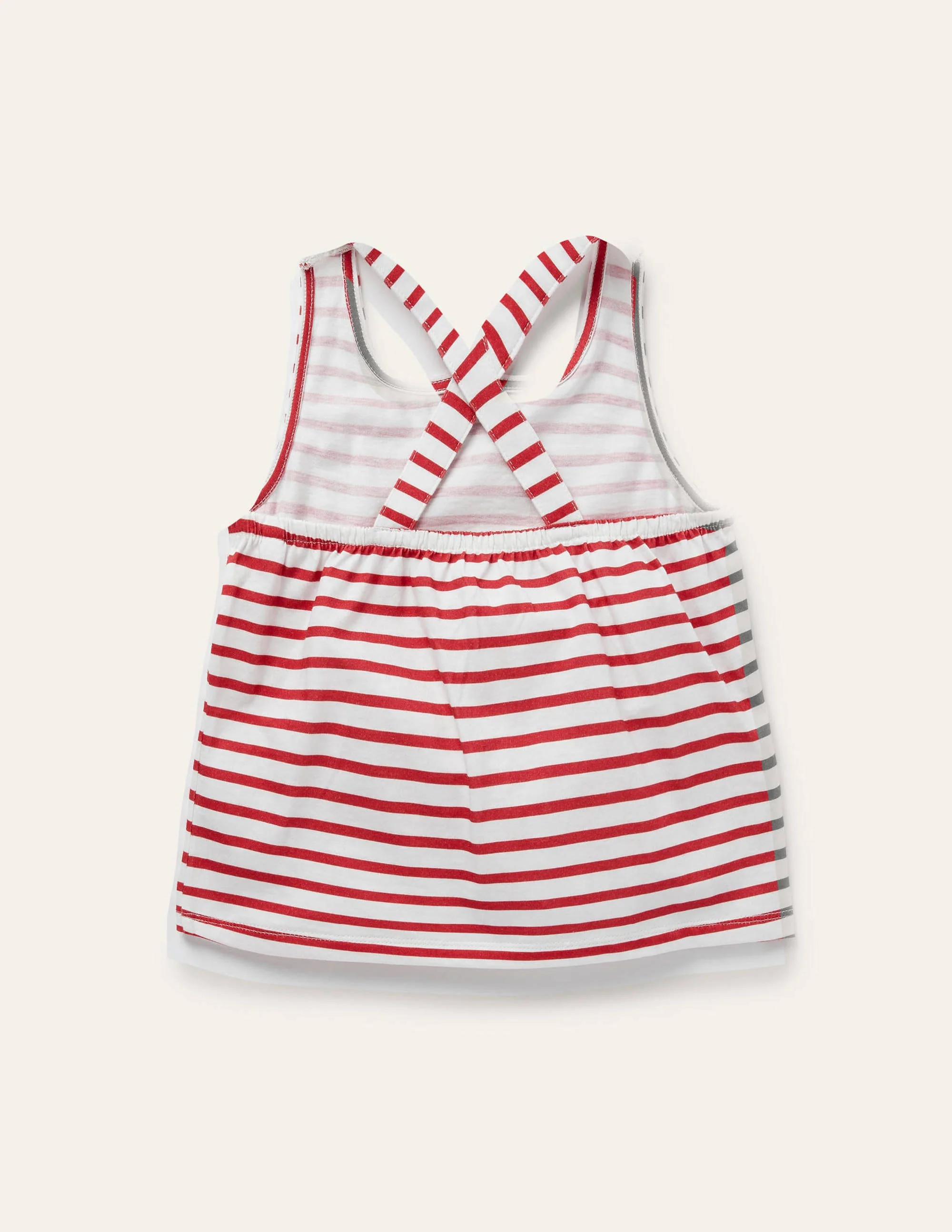 Cross-Back Vest-Ivory/ Strawberry Tart Red - Image 2