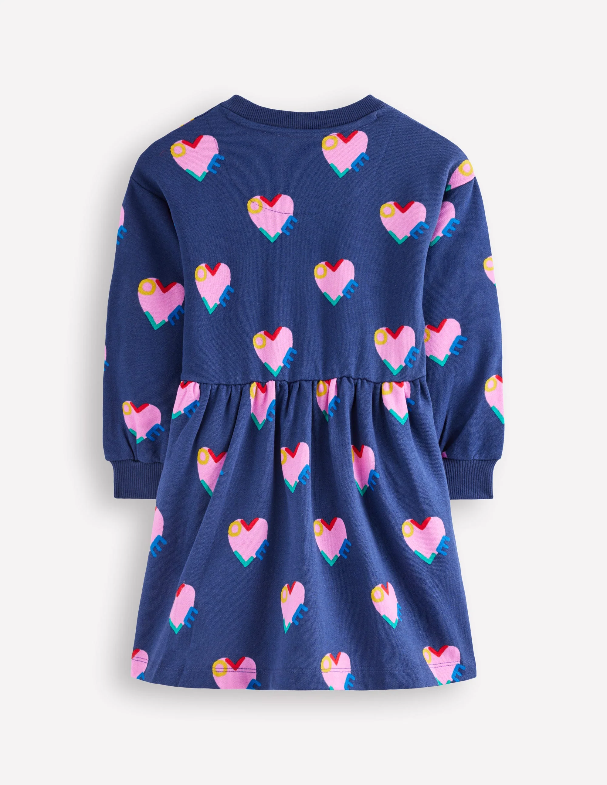 Drop Shoulder Sweat Dress-Starboard Blue Love Hearts - Image 2