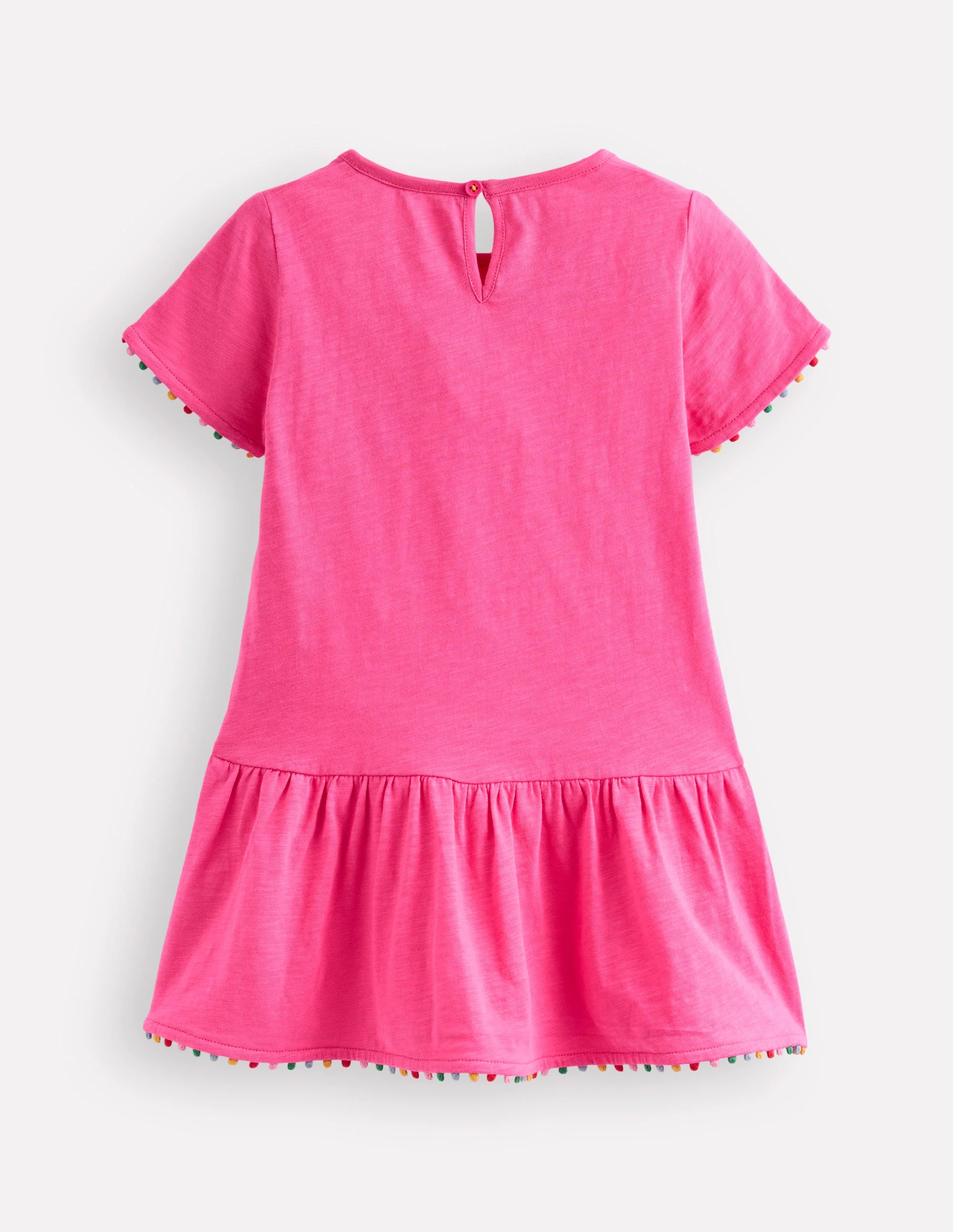 Dropped Waist Pom Tunic-Flamingo Pink - Image 2