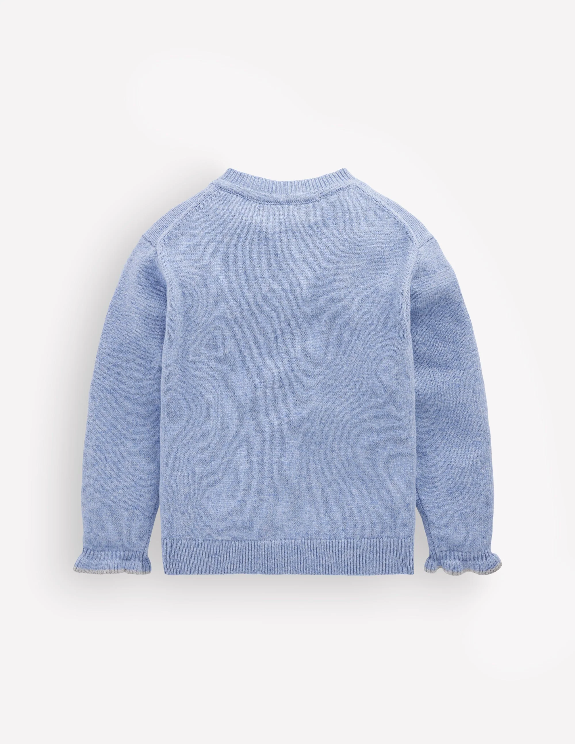 Everyday Frilled Cardigan-French Blue Marl - Image 2