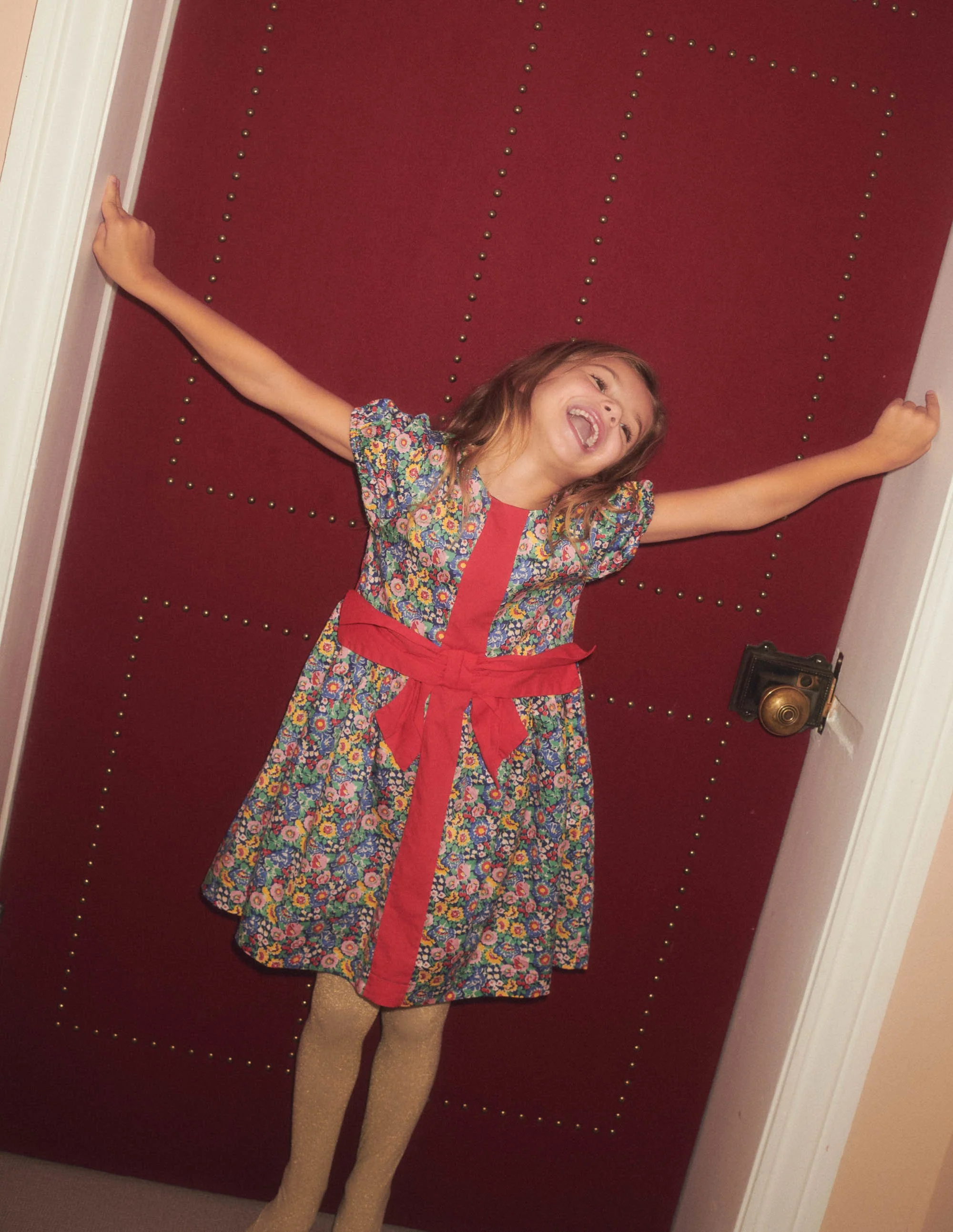 Floral Bow Party Dress-Multi Floral Bow - Image 4