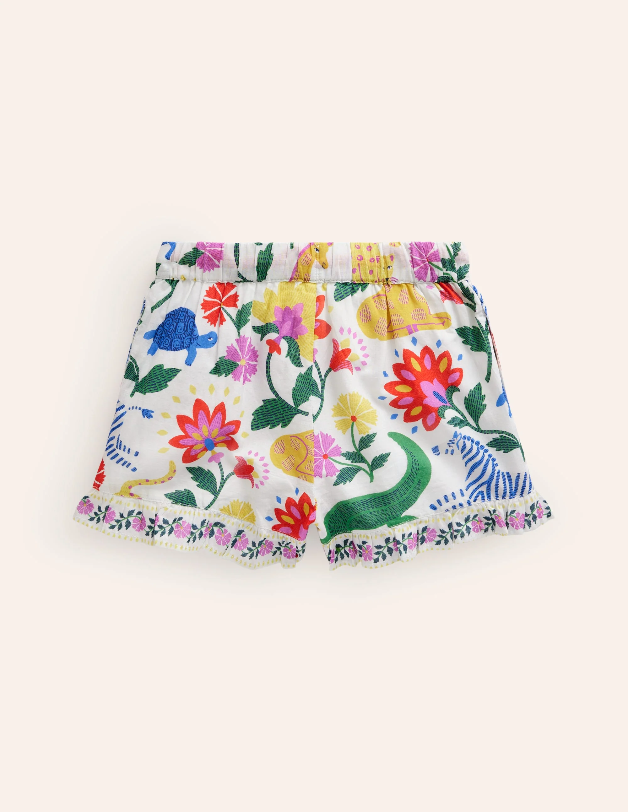 Frill Hem Woven Shorts-Multi Safari Floral - Image 2