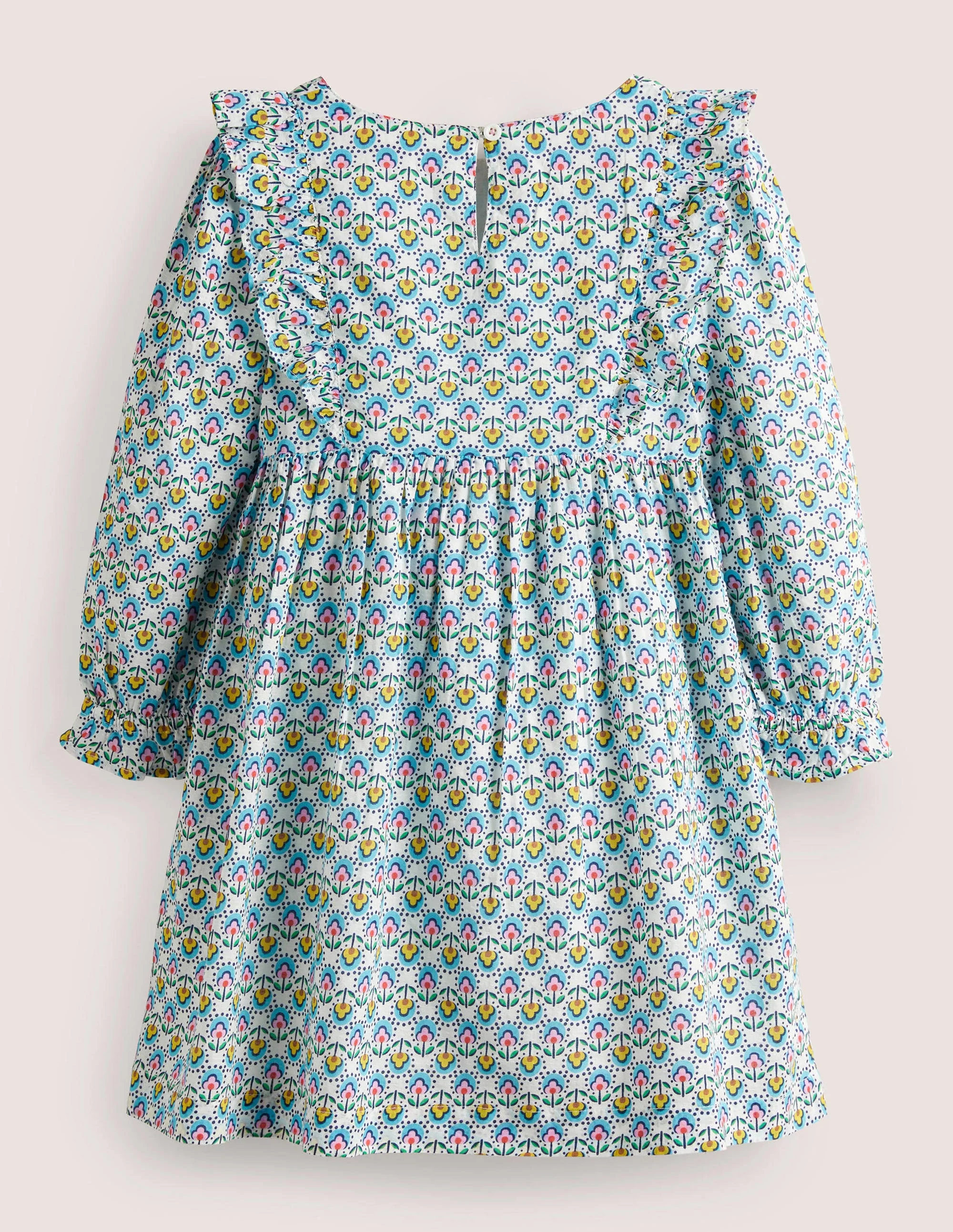 Frill Tiered Woven Dress-ivory pretty bud - Image 2