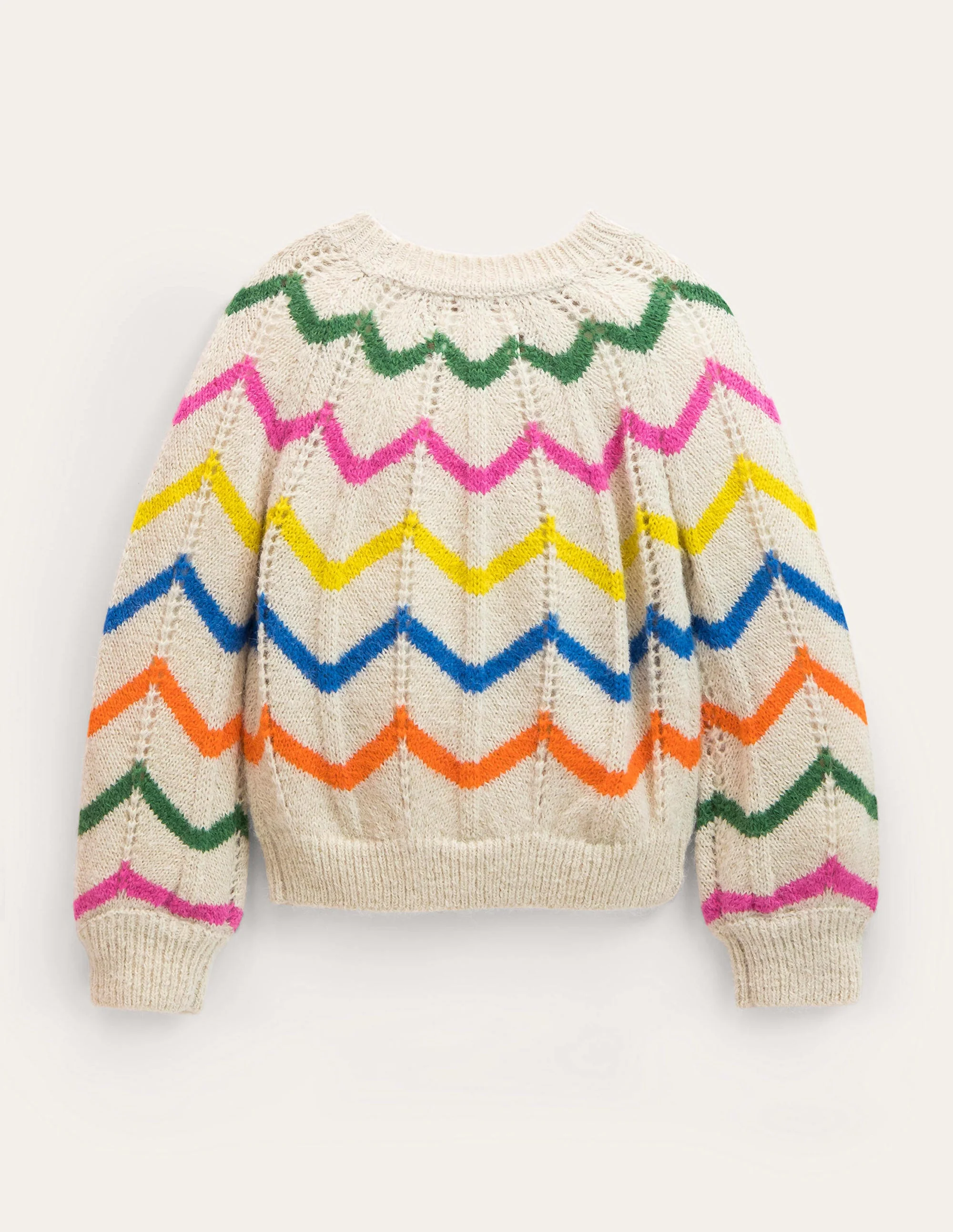 Fun Jumper-Ecru Marl Scallop Stripe - Image 2
