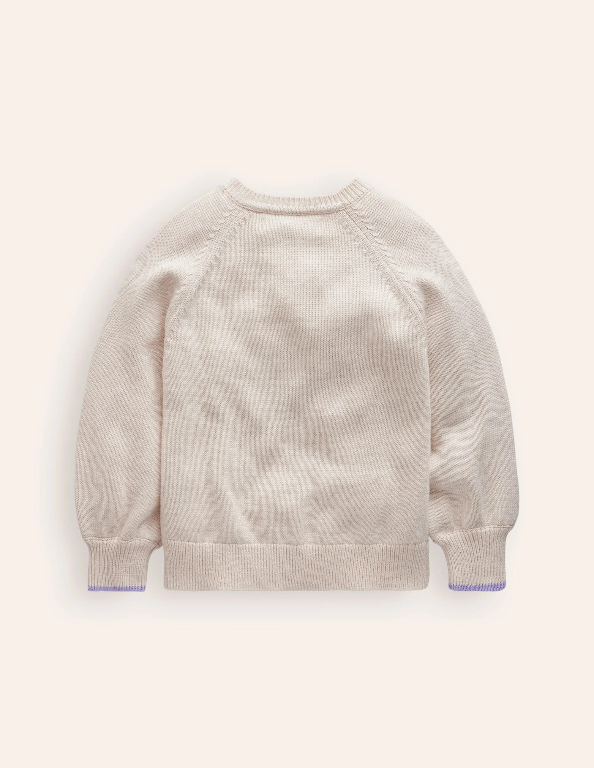 Fun Logo Cardigan-Ecru Marl Cherry - Image 2