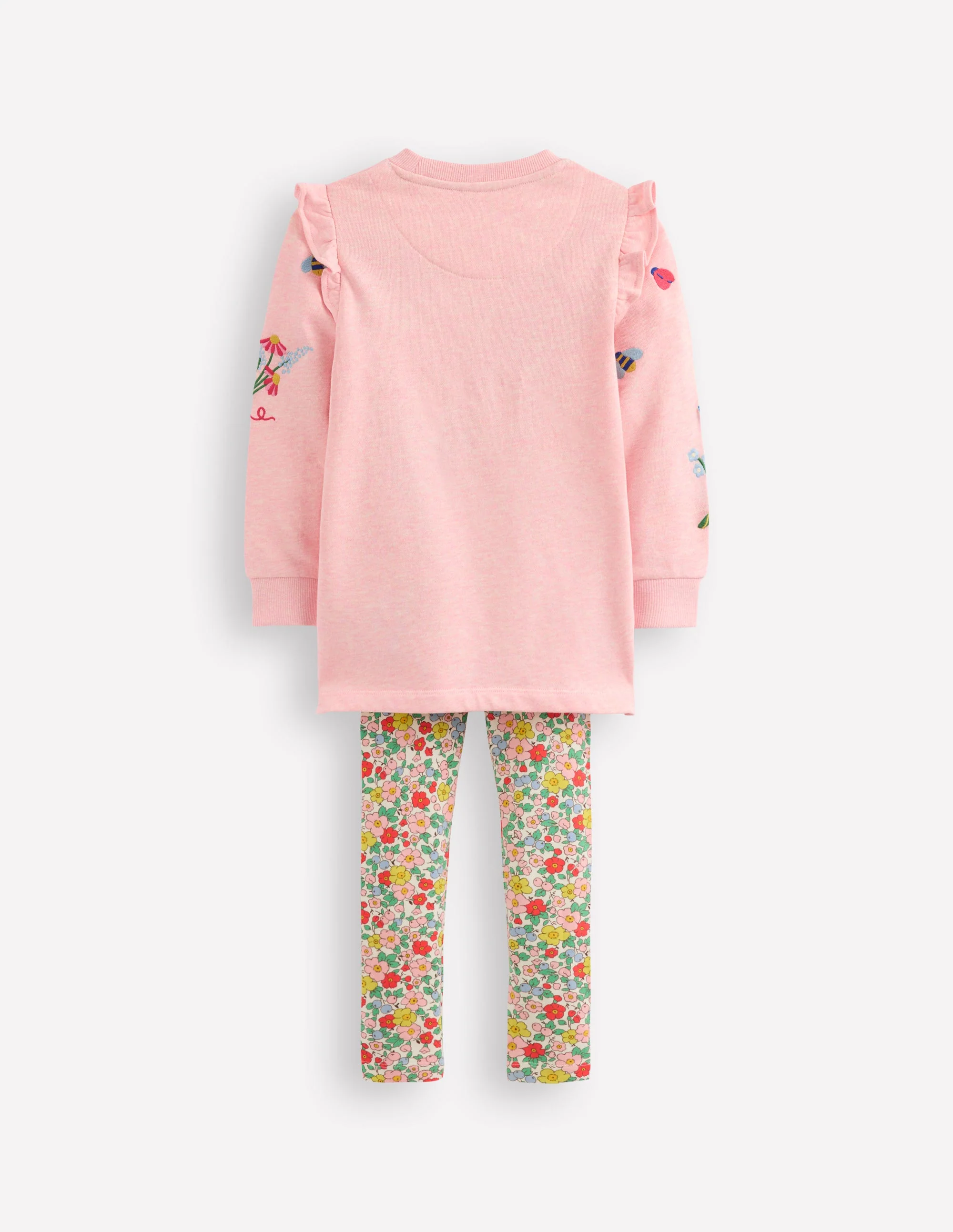 Heart Pocket Tunic Set-Chalk Pink Marl Flowers - Image 2
