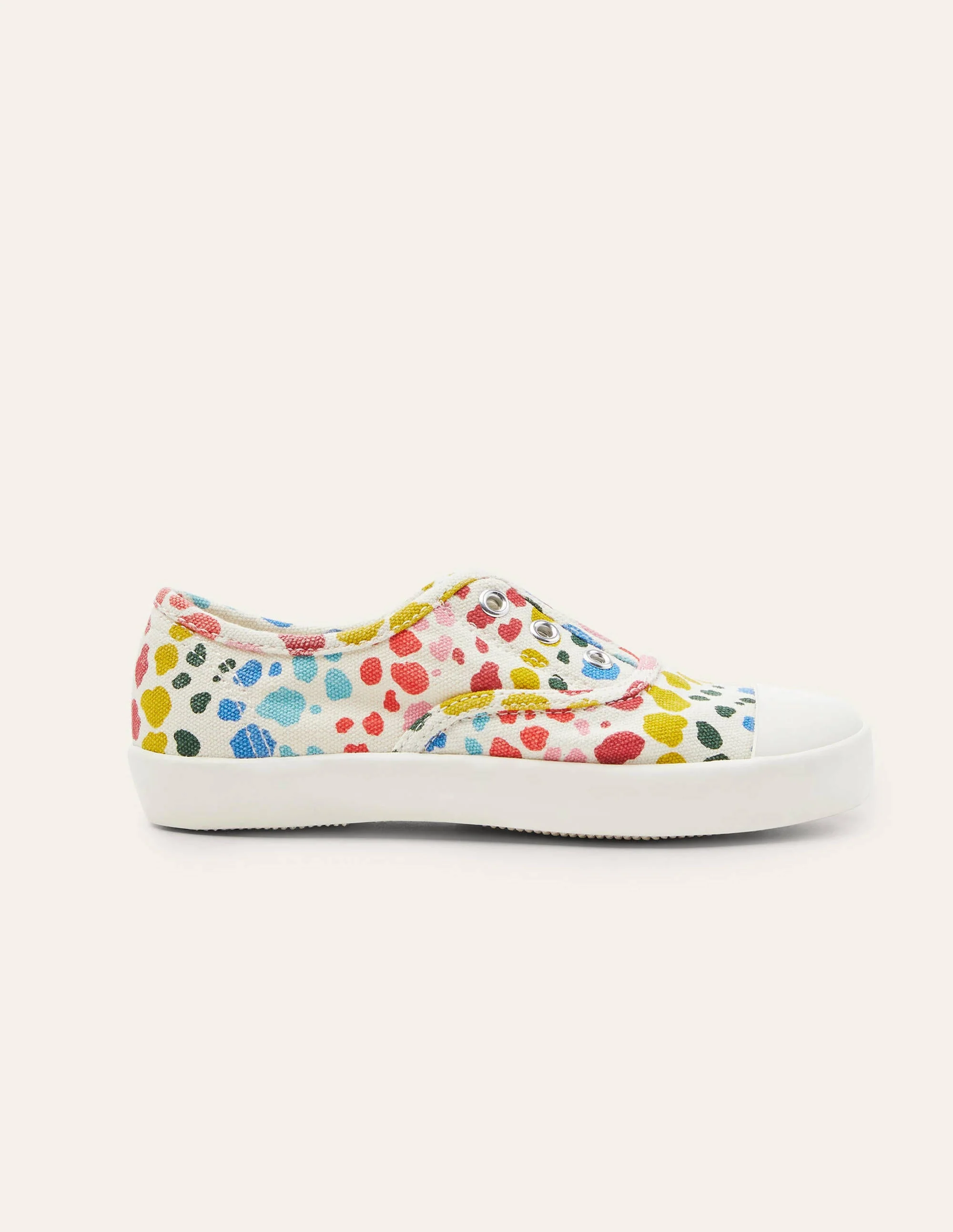 Laceless Canvas Plimsolls-Multi Leopard - Image 2