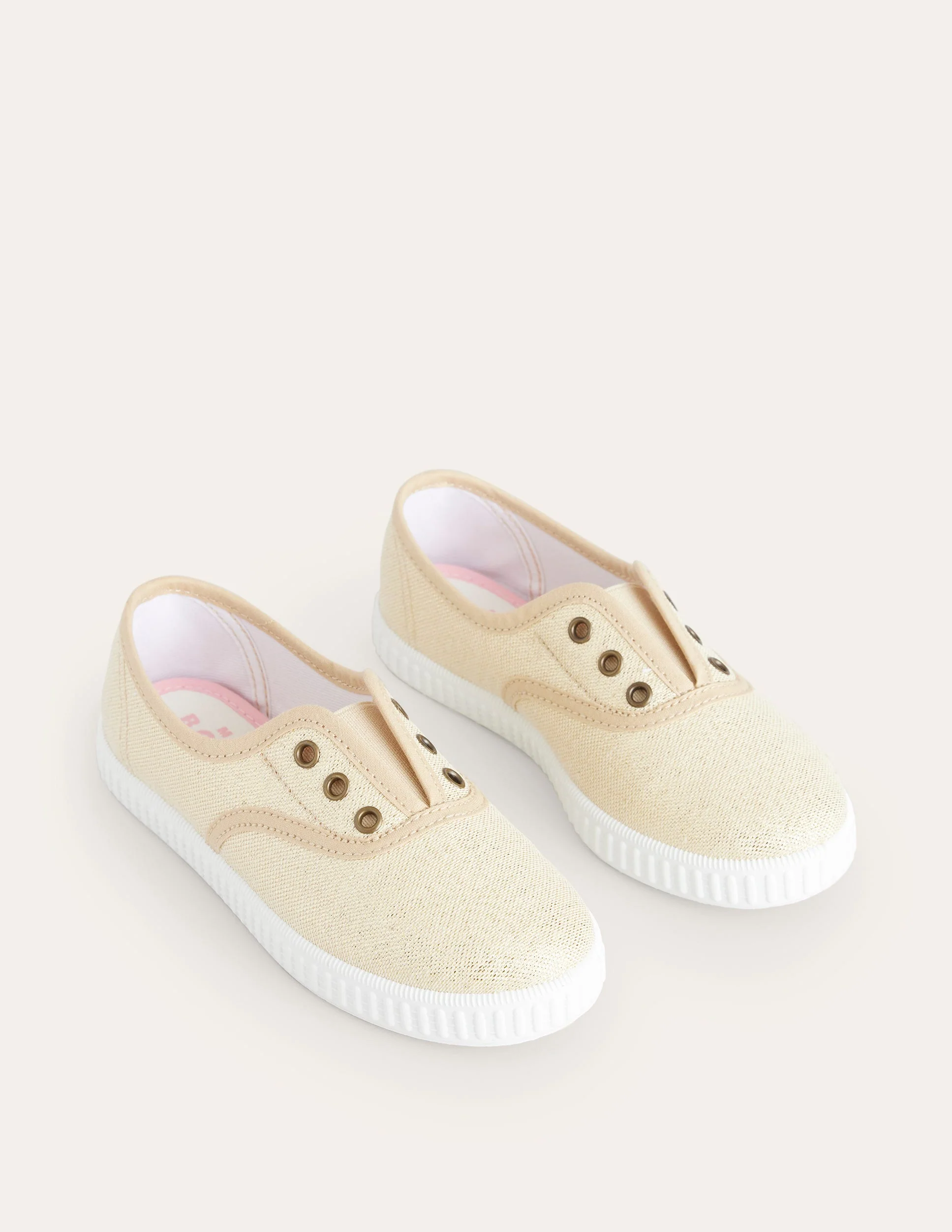 Laceless Canvas Pull-ons-Gold - Image 2
