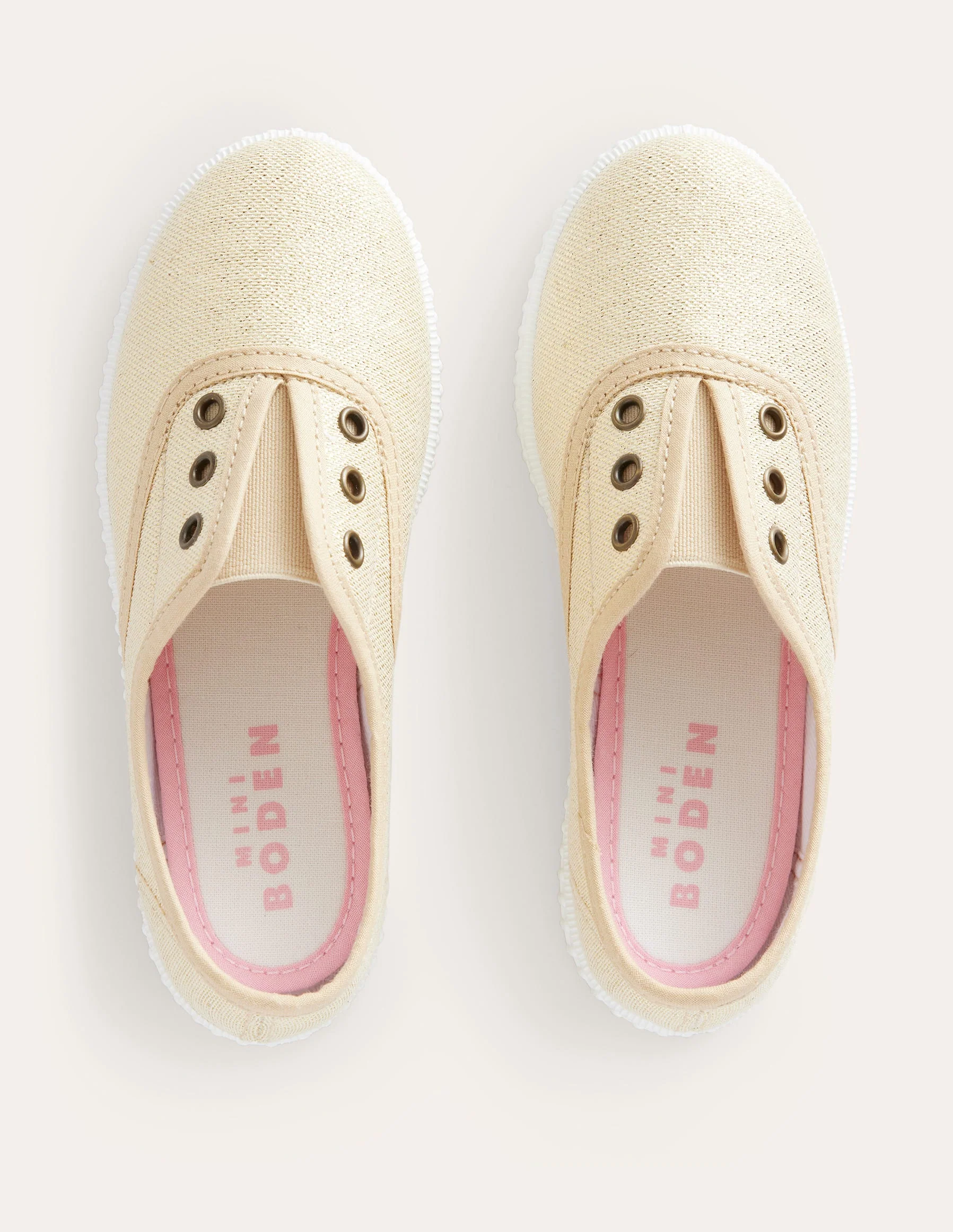 Laceless Canvas Pull-ons-Gold - Image 4