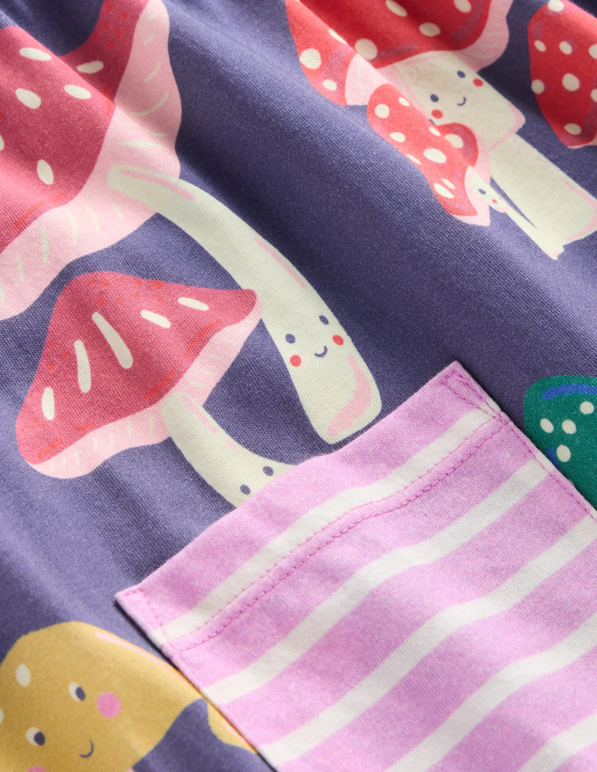 Long Sleeve Printed Tunic-Starboard Blue Mushrooms - Image 3