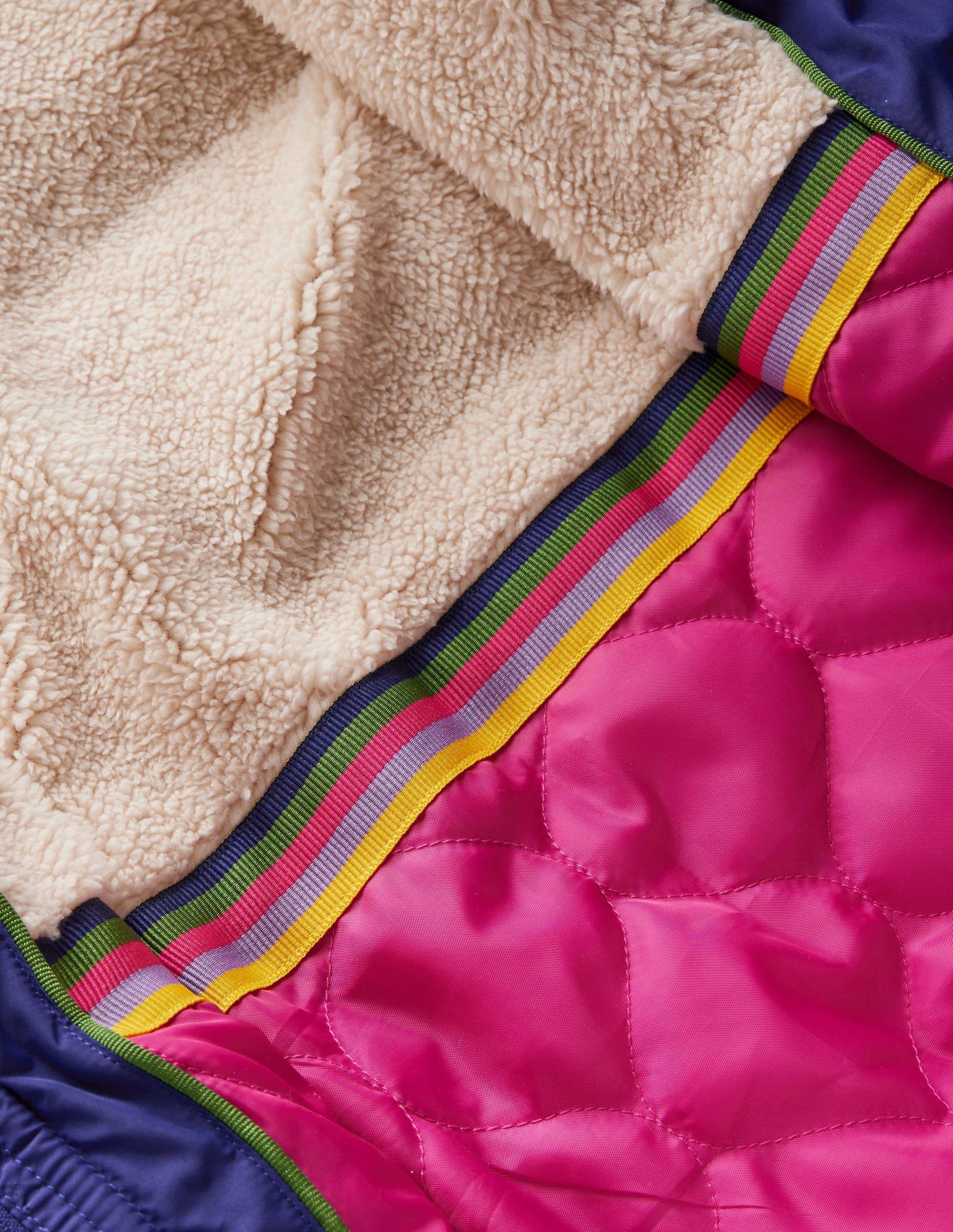 Longline Padded Coat-Rainbow Colourblock - Image 5