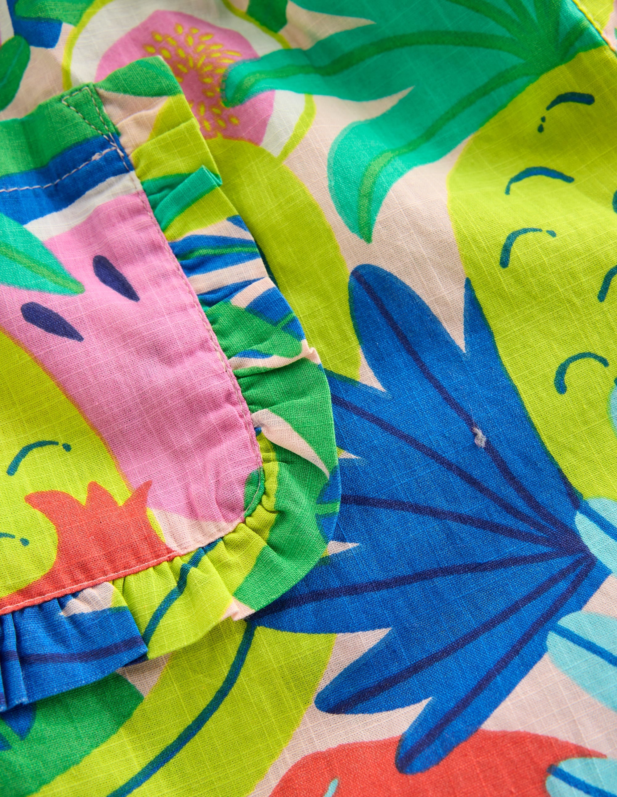 Nostalgic Frill Trousers-Multi Tropical Fruit - Image 3