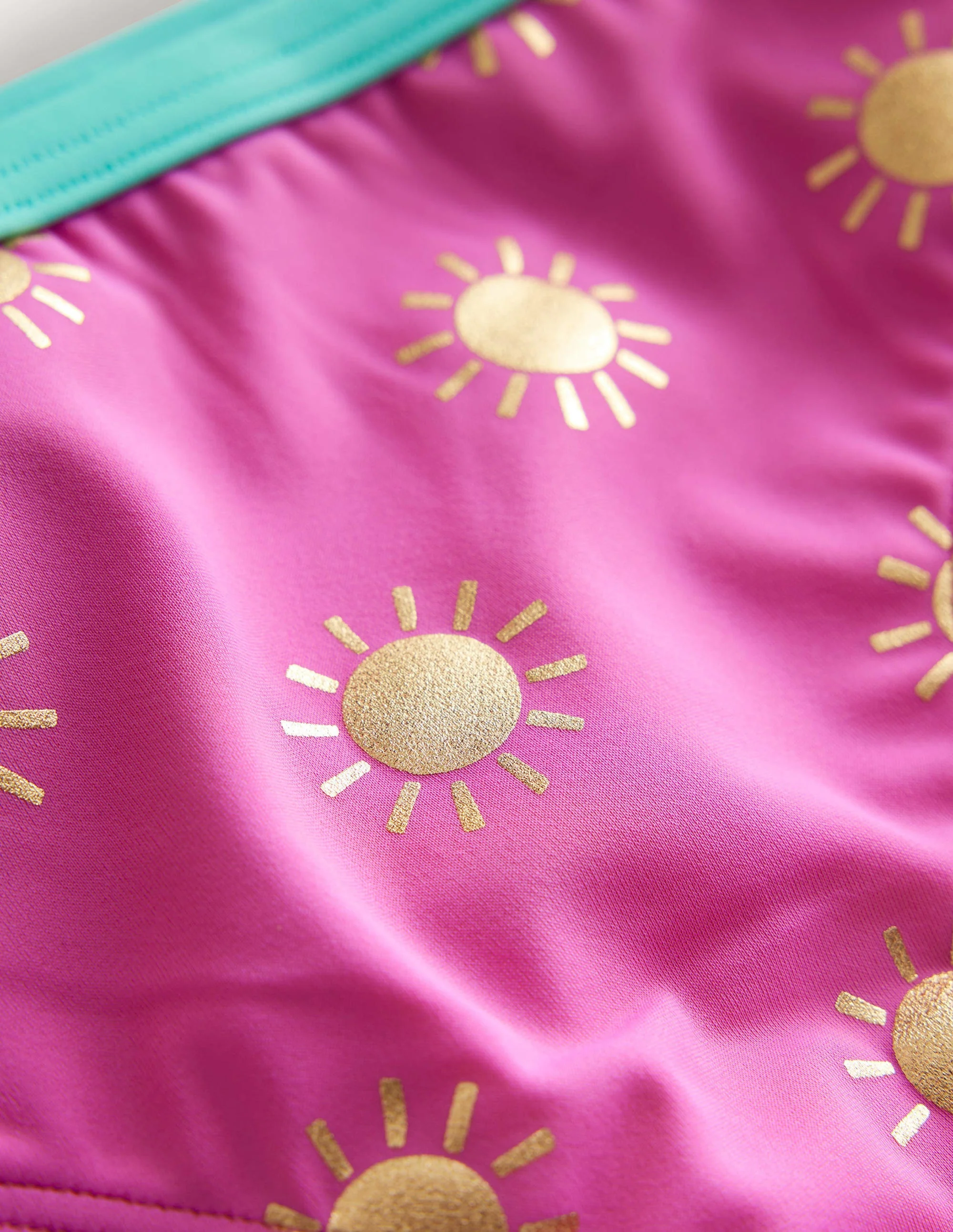 Patterned Bikini Bottoms-Tickled Pink Gold Foil Suns - Image 3