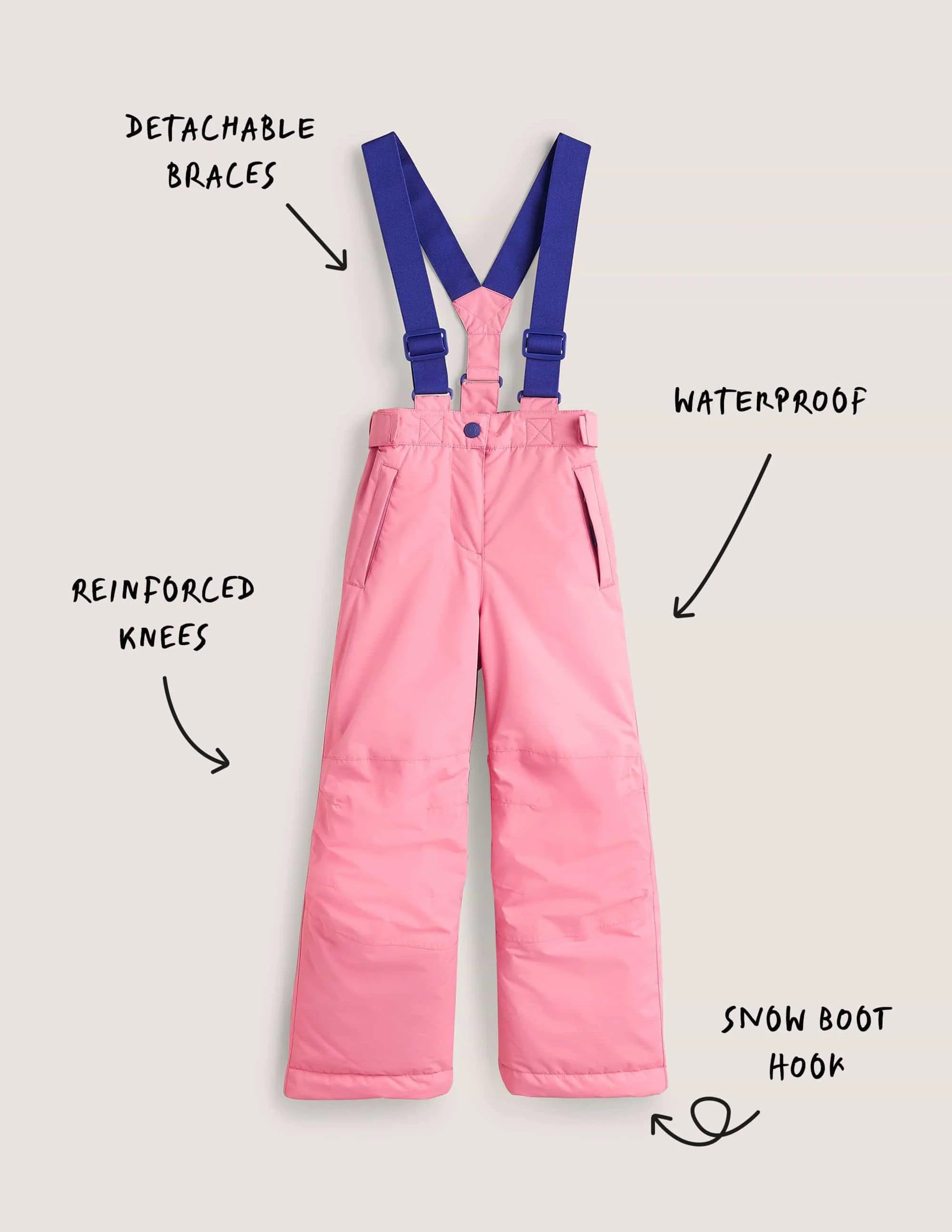 Pink Waterproof Dungaree Trousers-Pink Lemonade - Image 4