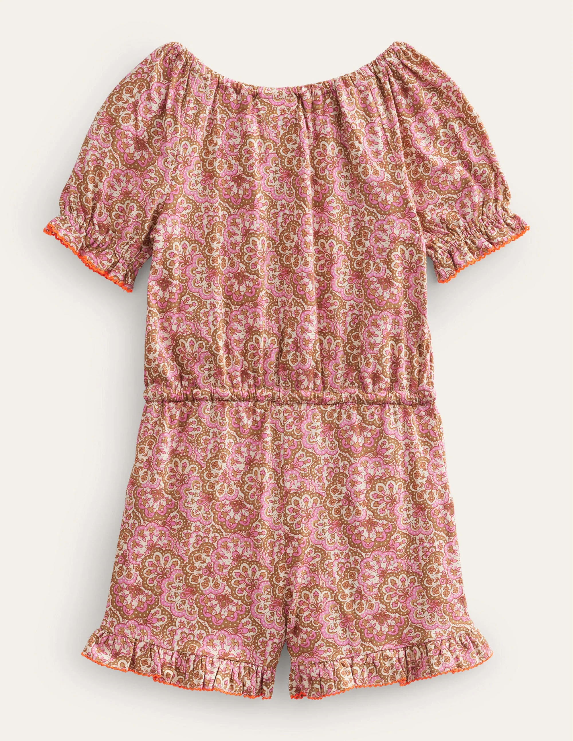 Printed Jersey Playsuit-Pink Blossom Paisley - Image 2