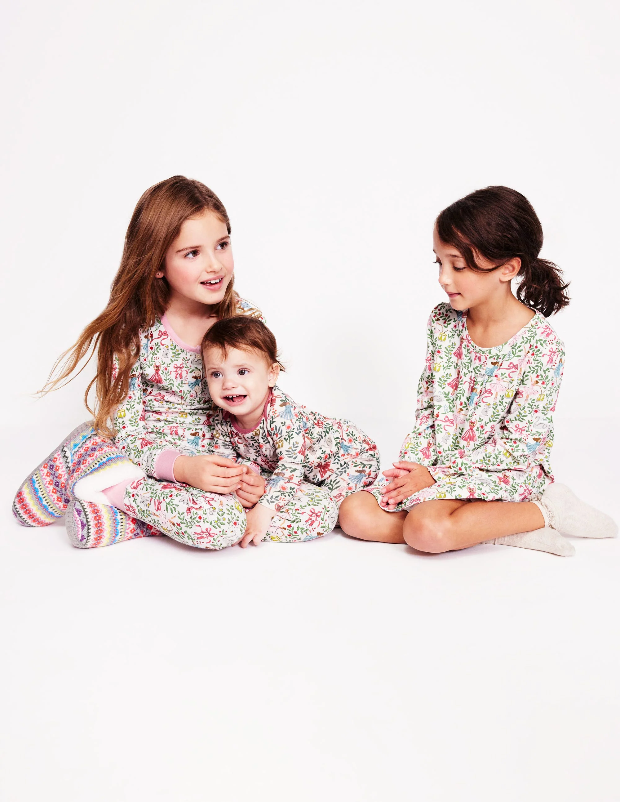 Printed Long-sleeved Nightie-Vanilla White Ballet Toile - Image 4