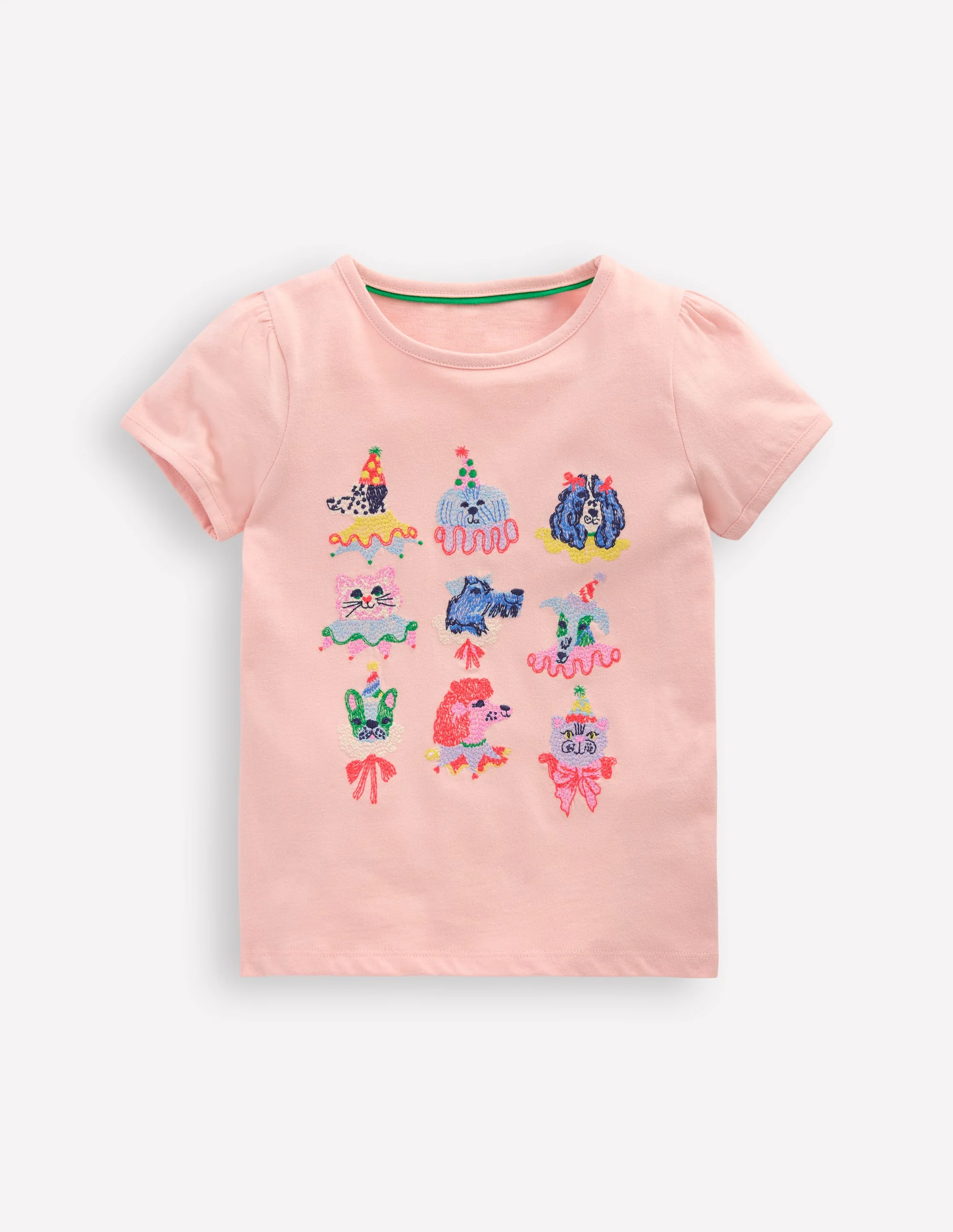 Puff Sleeve Superstitch Top-Chalk Pink Circus Pets