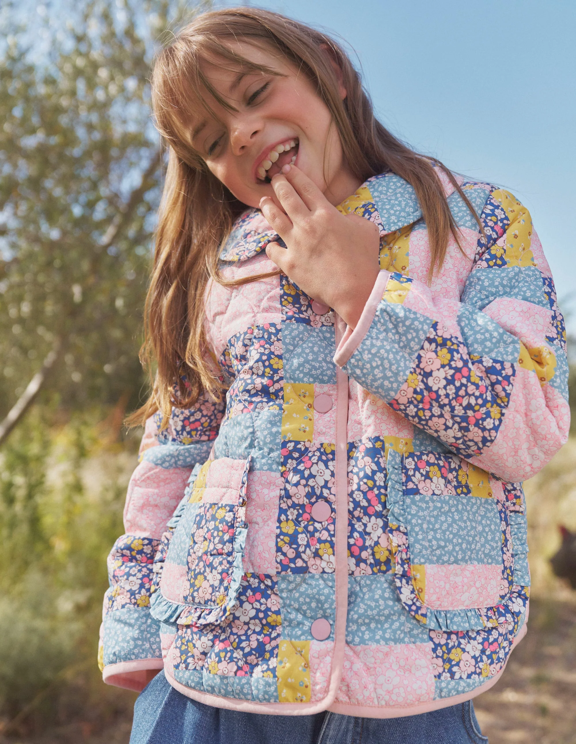 Quilted Collared Jacket-Patchwork Floral - Image 5