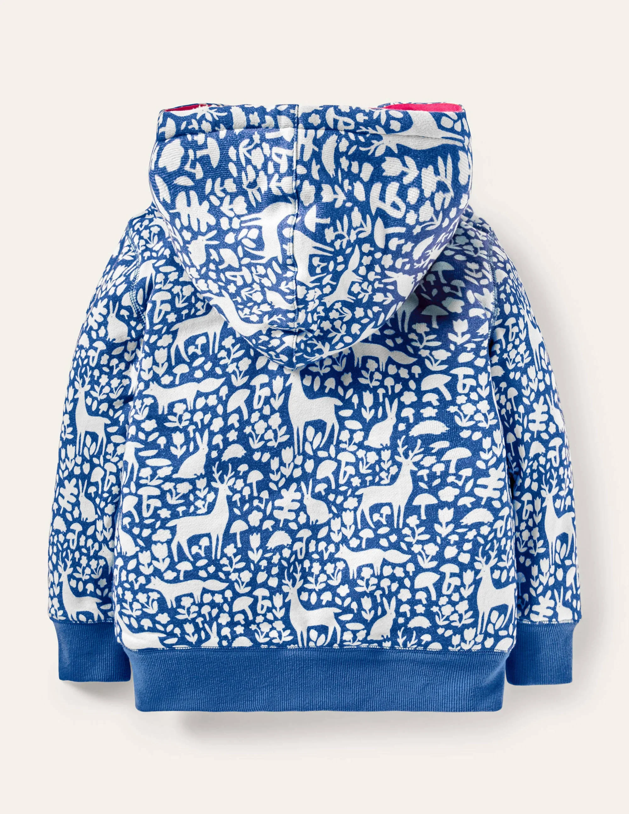 Shaggy-lined Hoodie-Elizabethan Blue Woodland - Image 2