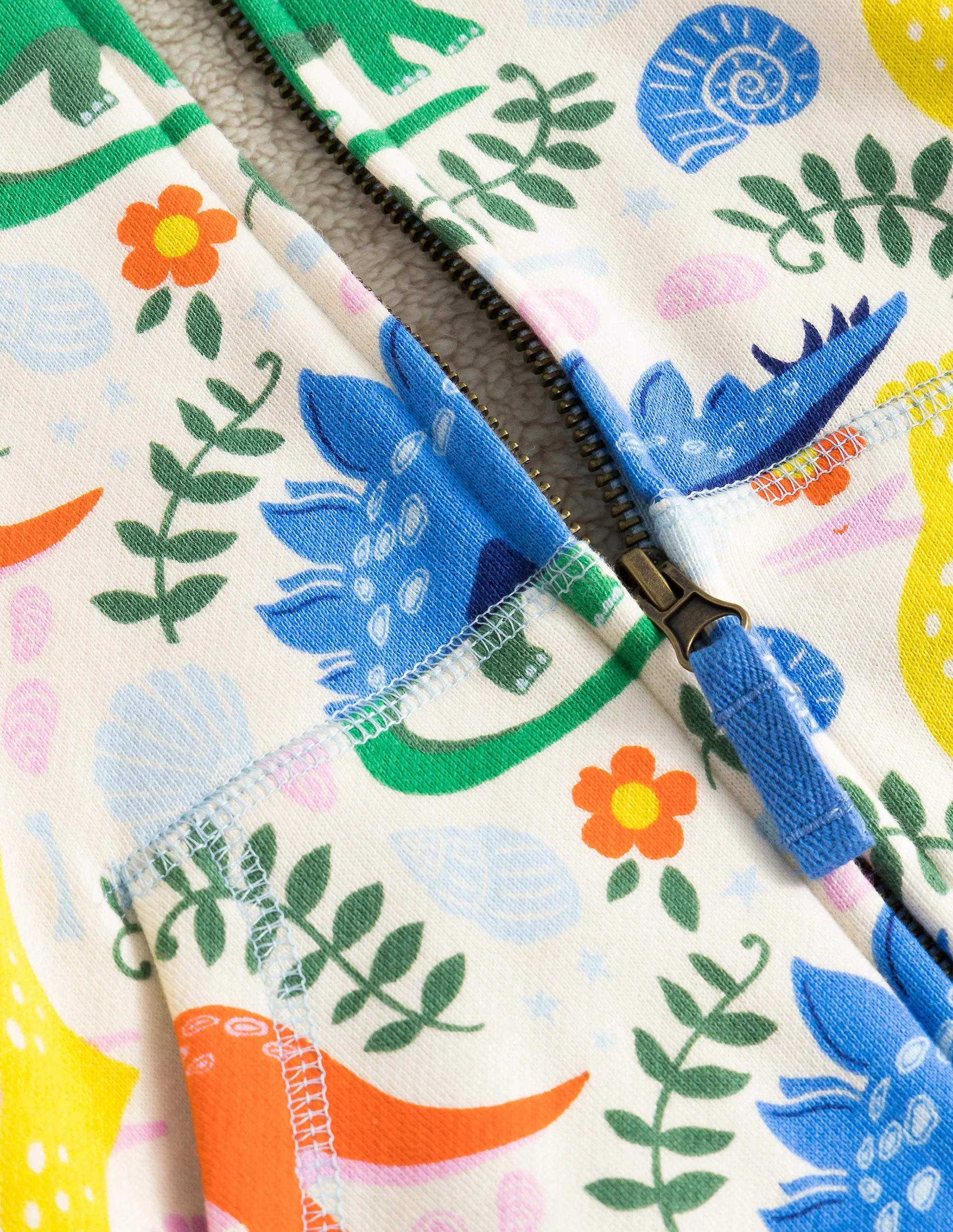 Shaggy-lined Hoodie-Vanilla Pod Dinosaurs - Image 3