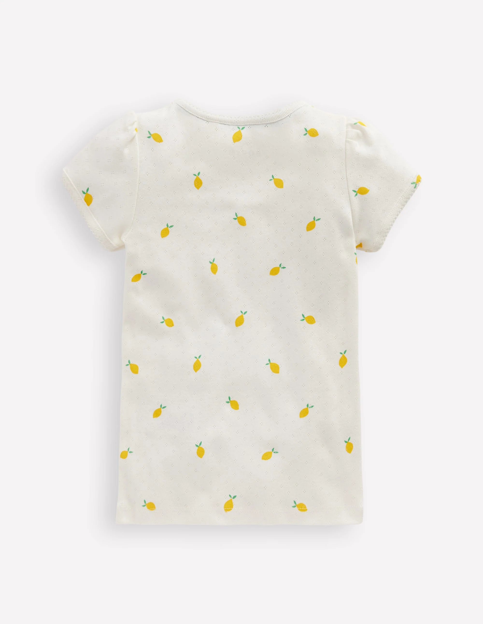 Short Sleeve Pointelle Top-Soft Ivory - Image 2