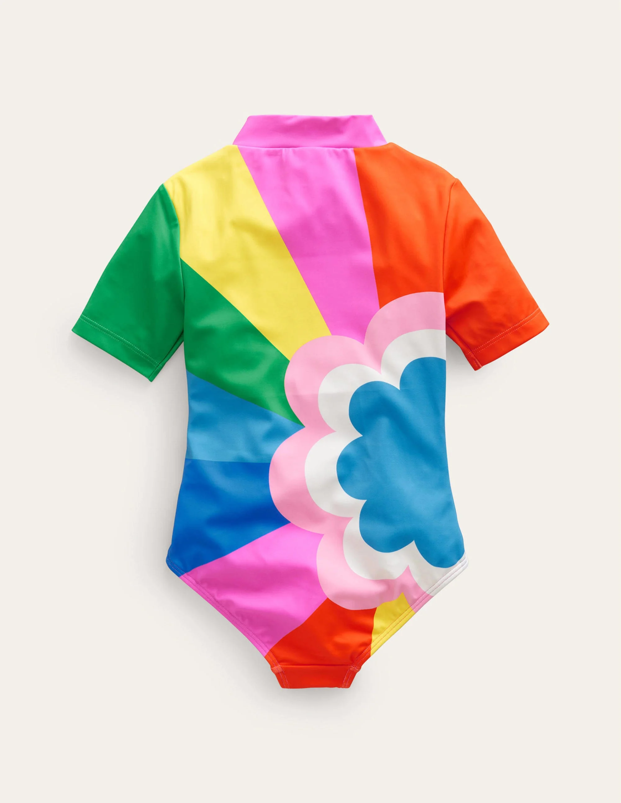 Short-sleeved Swimsuit-Multi Daisy Cloud - Image 2