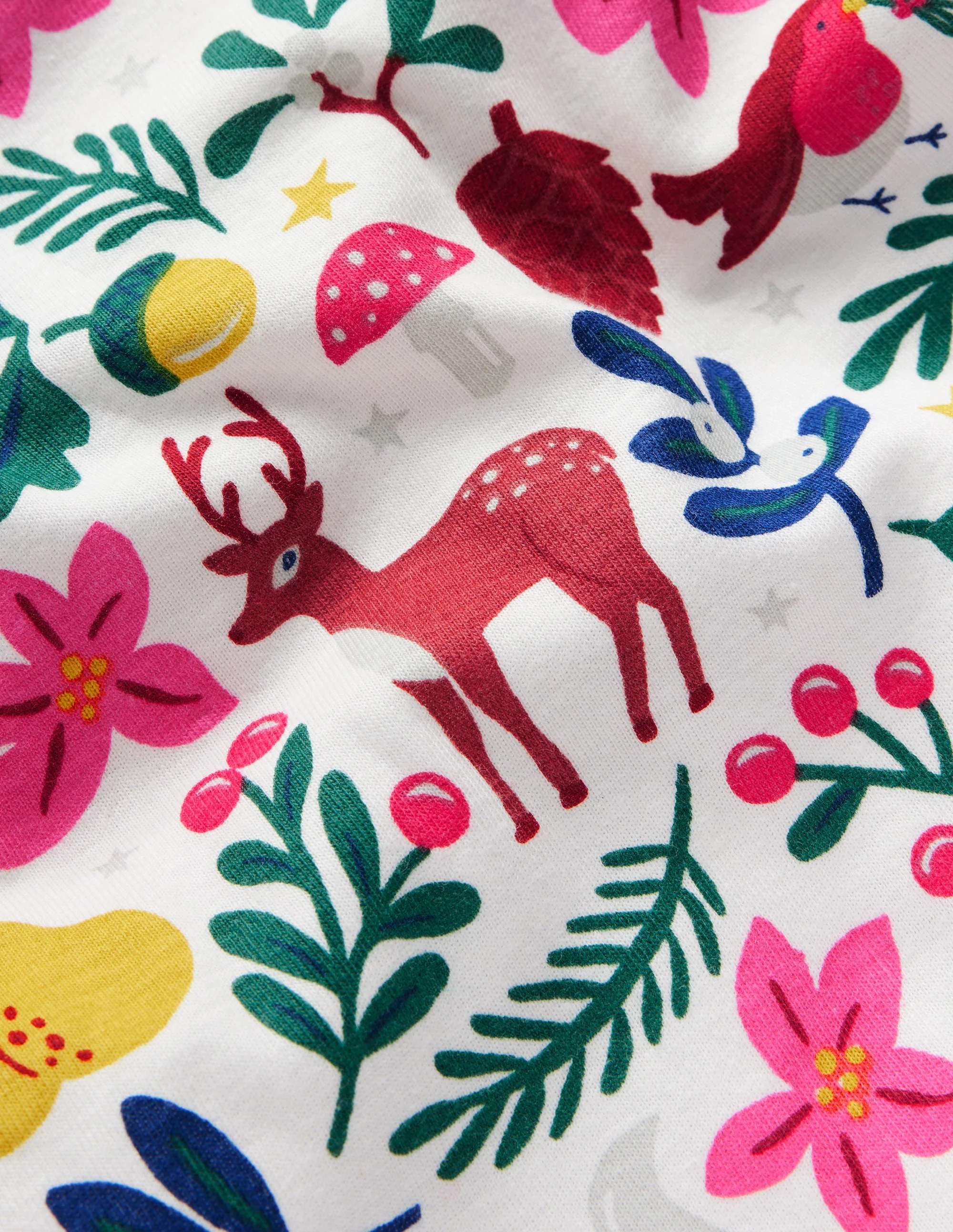 Snug Long John Pyjamas-Ivory Festive - Image 3