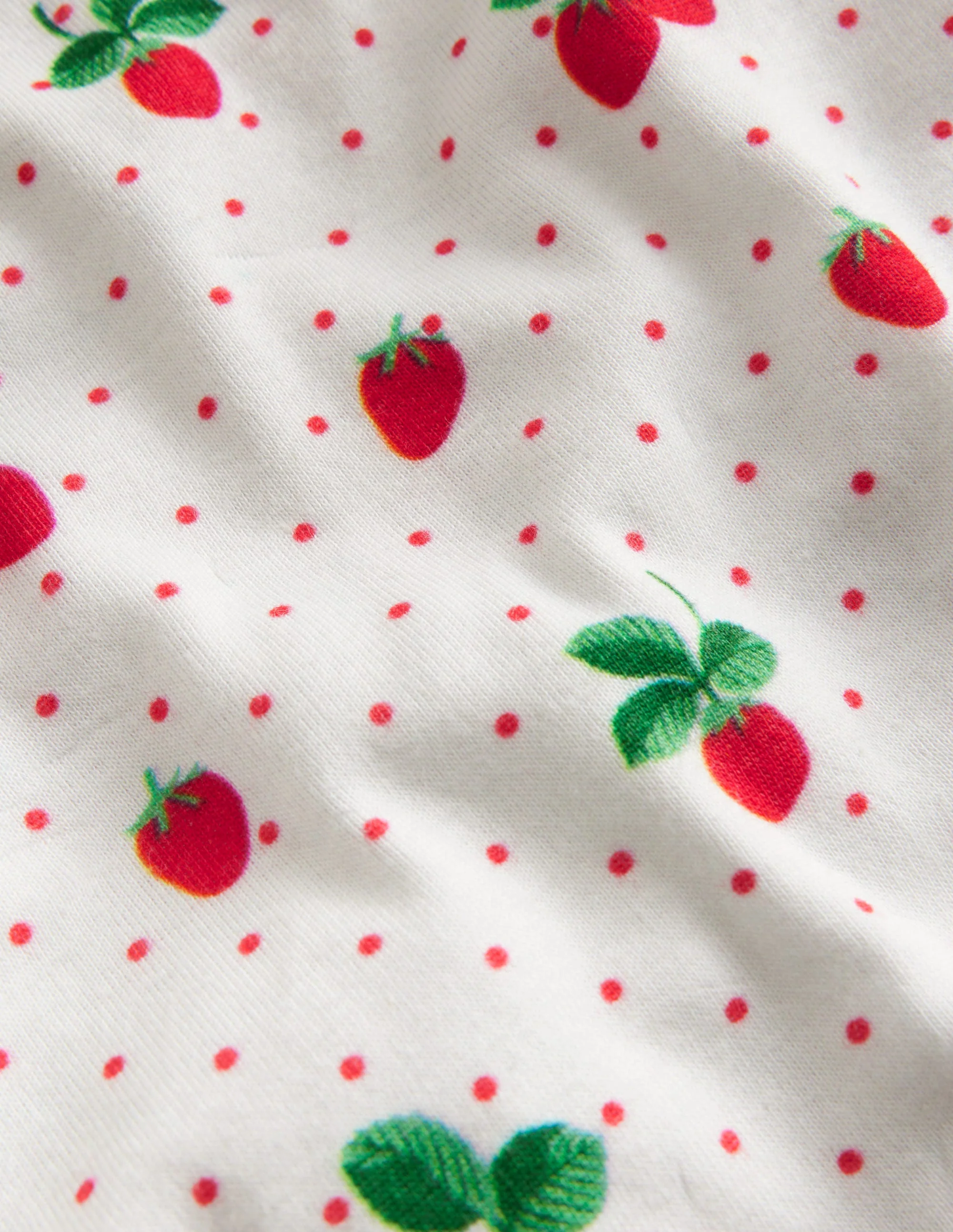 Snug Short John Pyjamas-Ivory Strawberry - Image 3