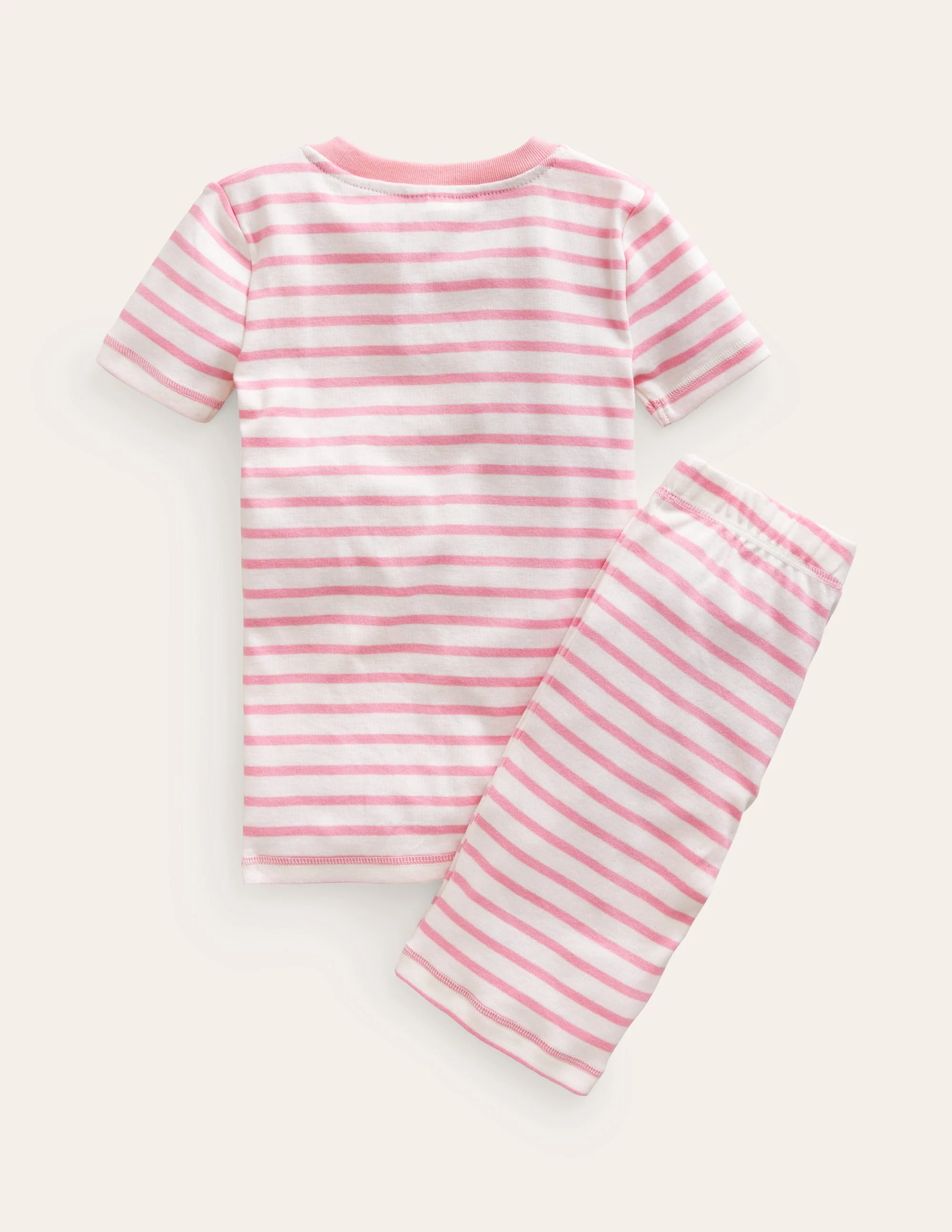 Snug Striped Short Pyjamas-Ivory/Pink Pin Breton - Image 2