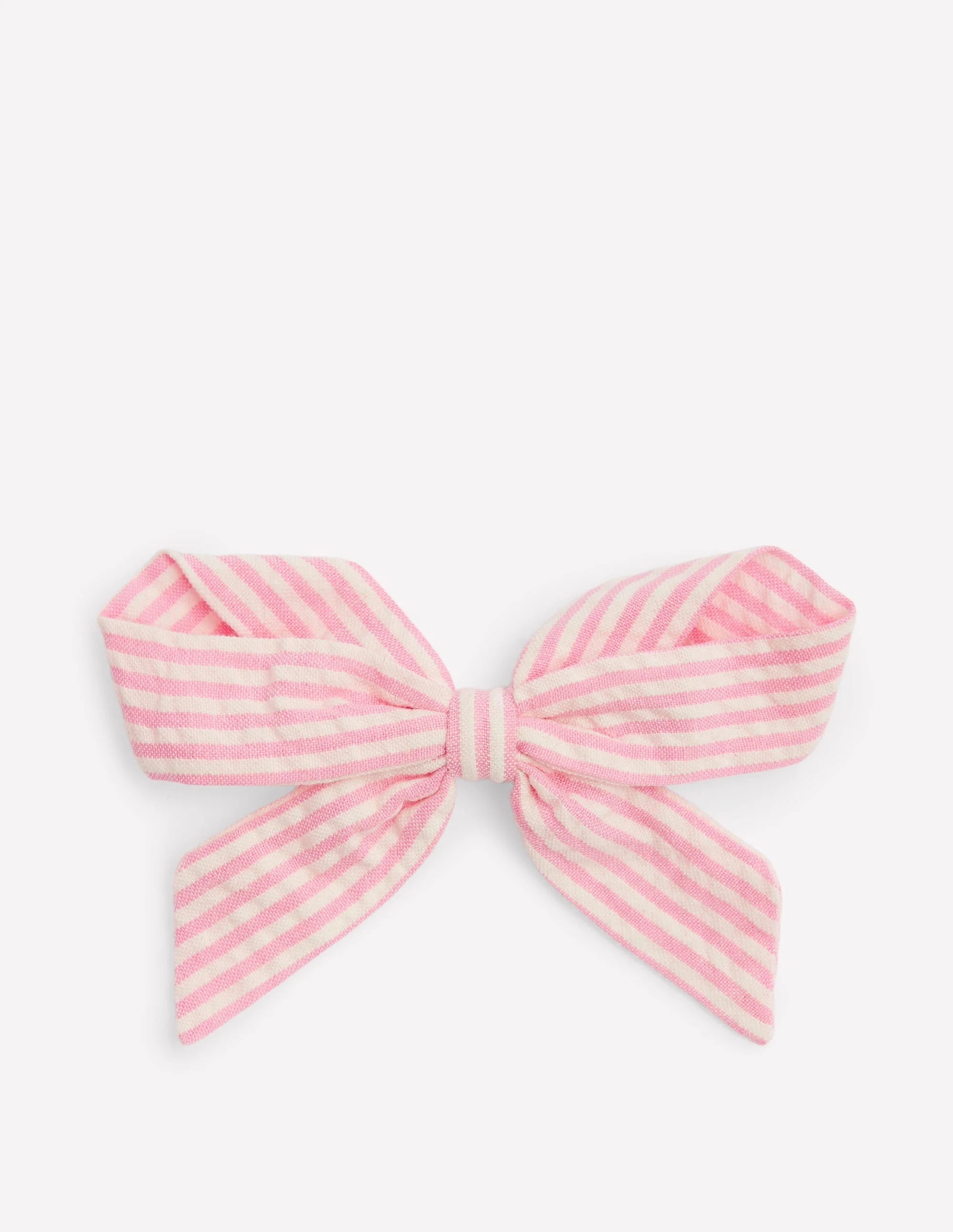 Striped Hair Bow-Pink Ticking