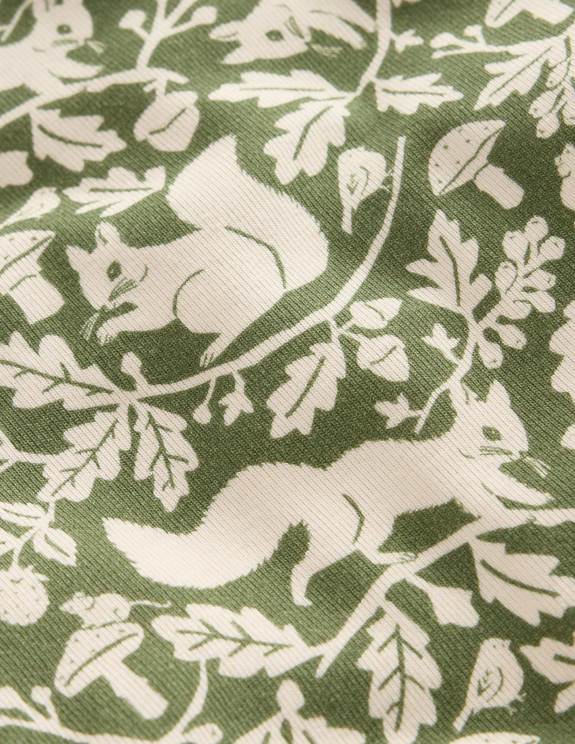 Super Soft Roll Neck Top-Safari Green Woodland Squirrel - Image 3