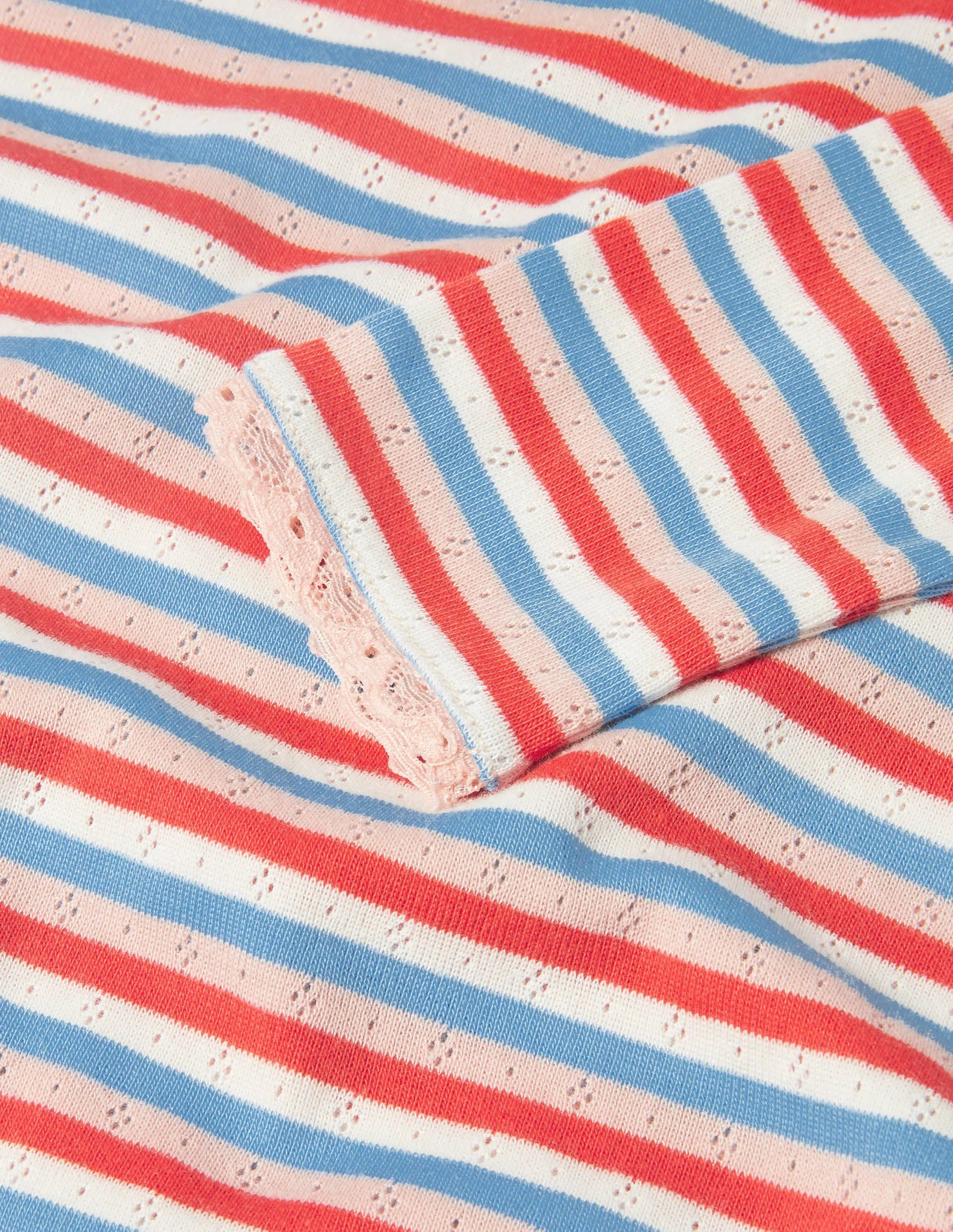 Supersoft Pointelle T-shirt-Surfboard Blue/ Rosehip Pink - Image 3