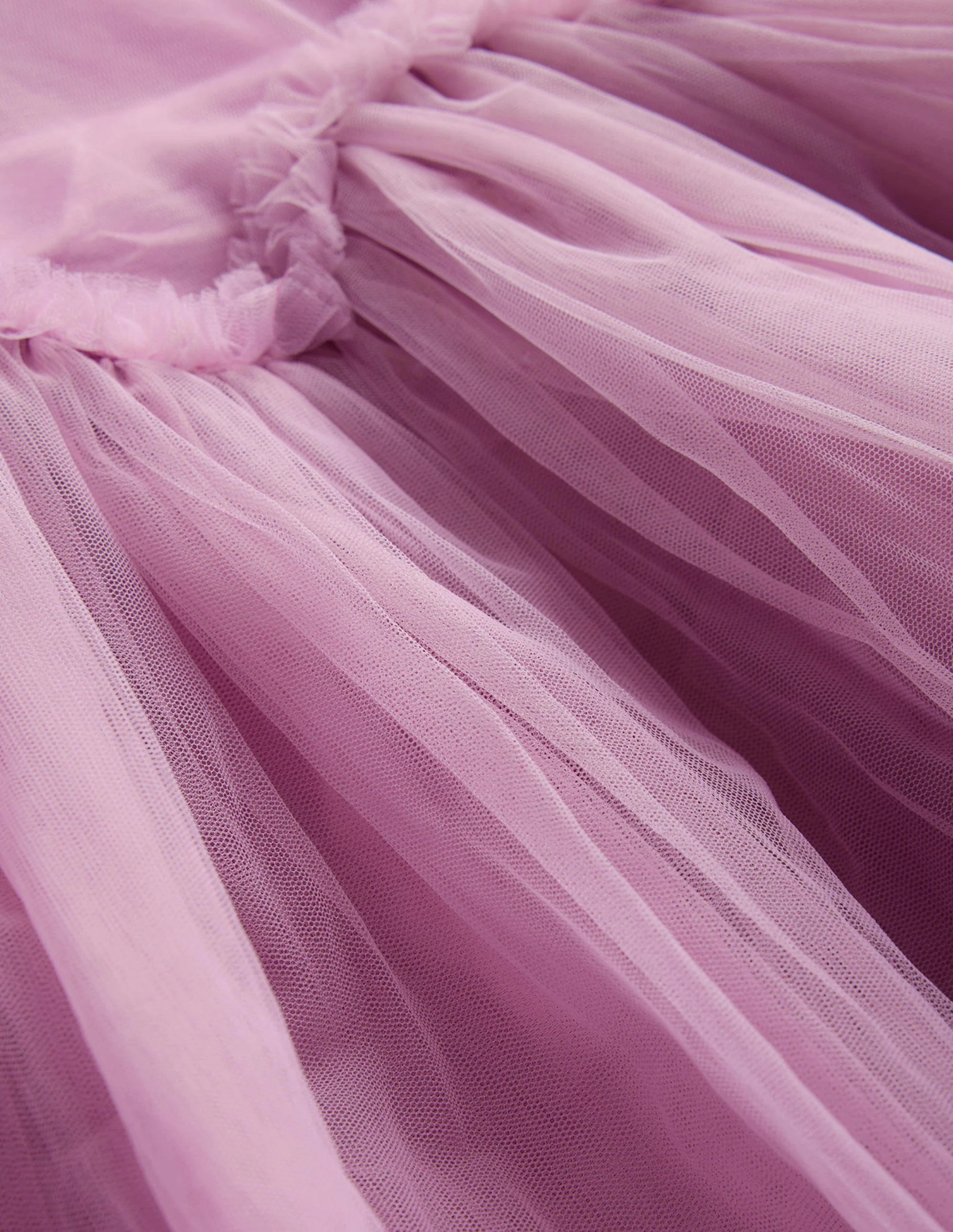 Tulle Ruffle Waist Dress-Lilac Blush - Image 3