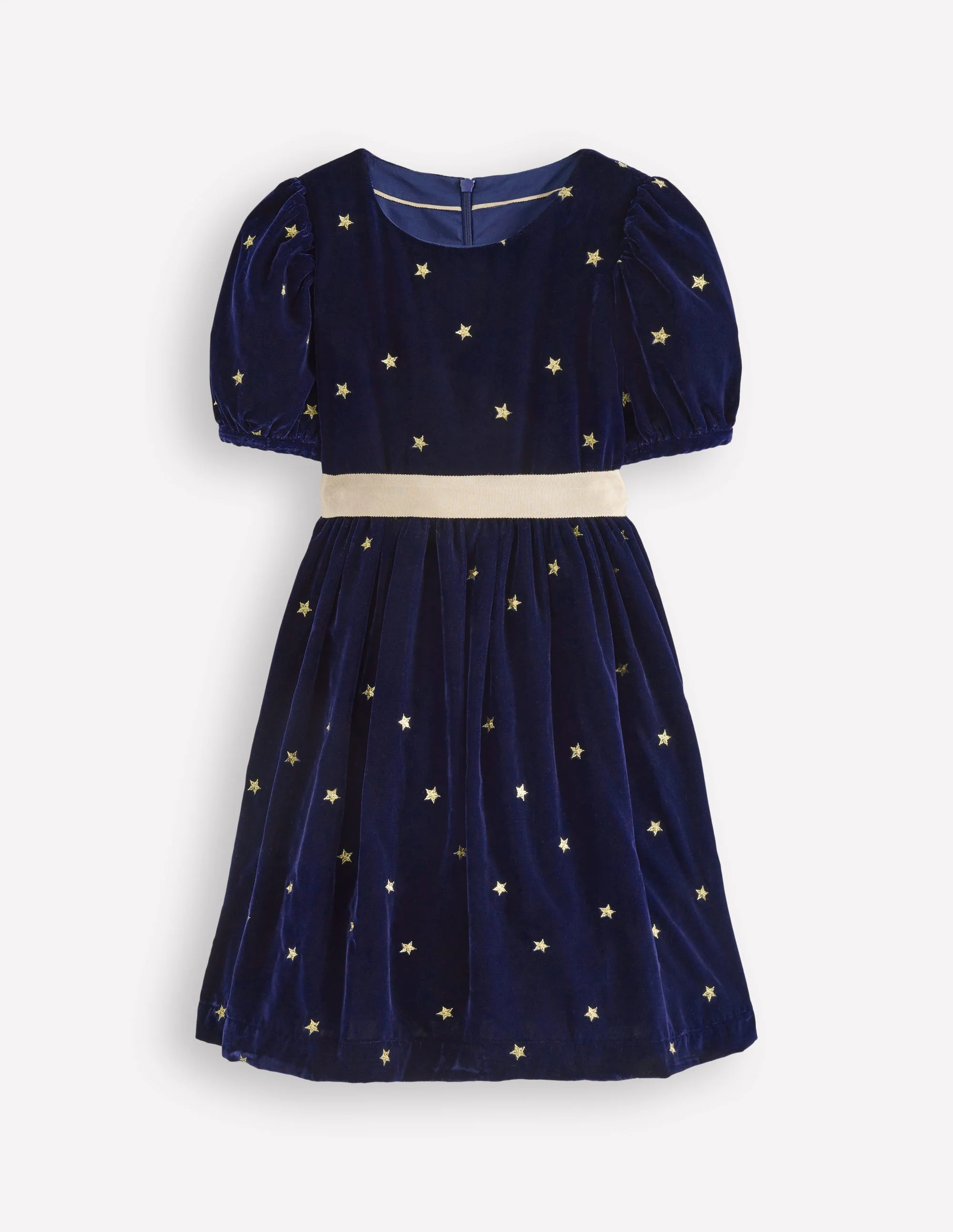 Velvet Party dress-College Navy Gold Stars - Image 5