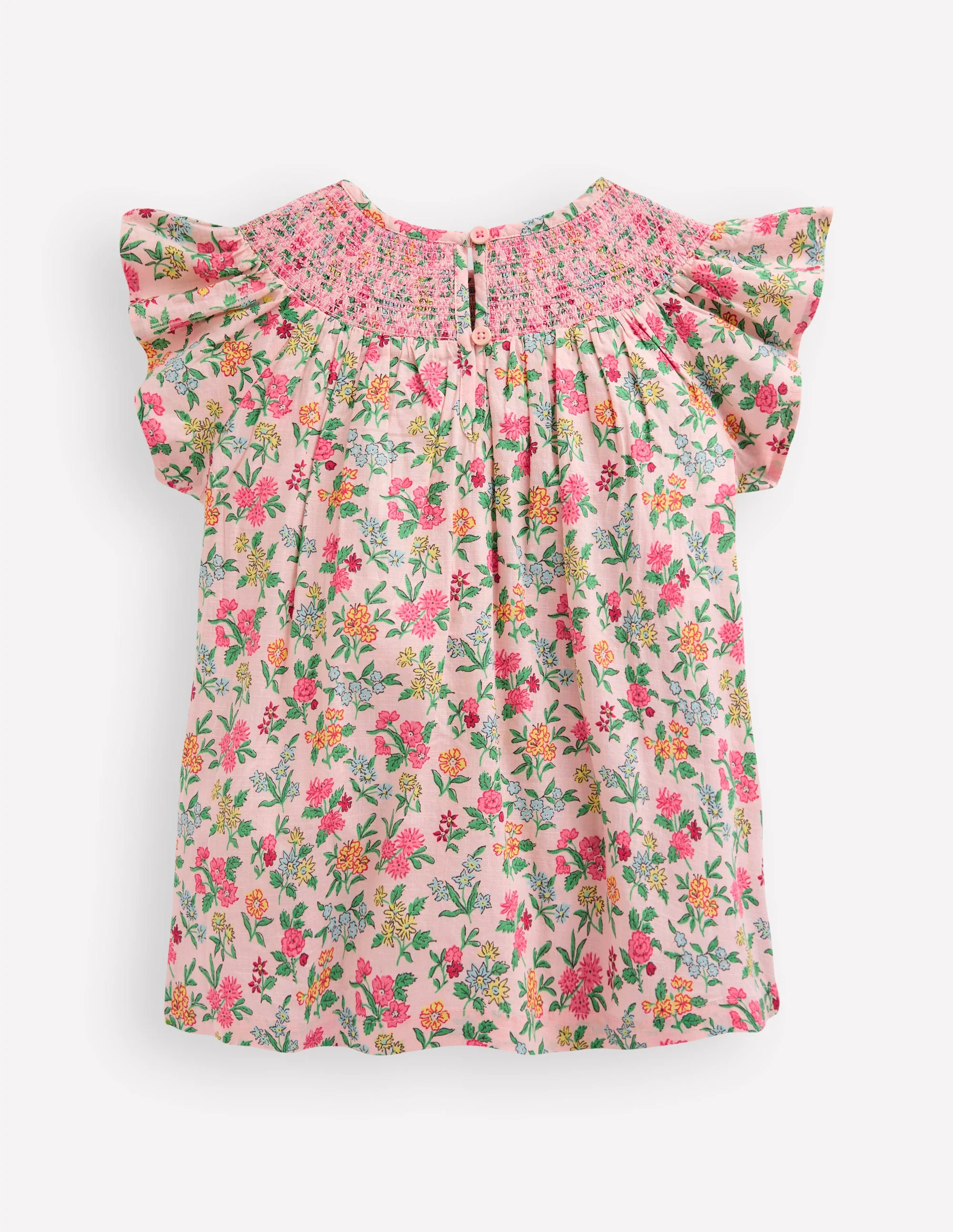 Woven Smocked Top-Chalk Pink Garden Ditsy - Image 6