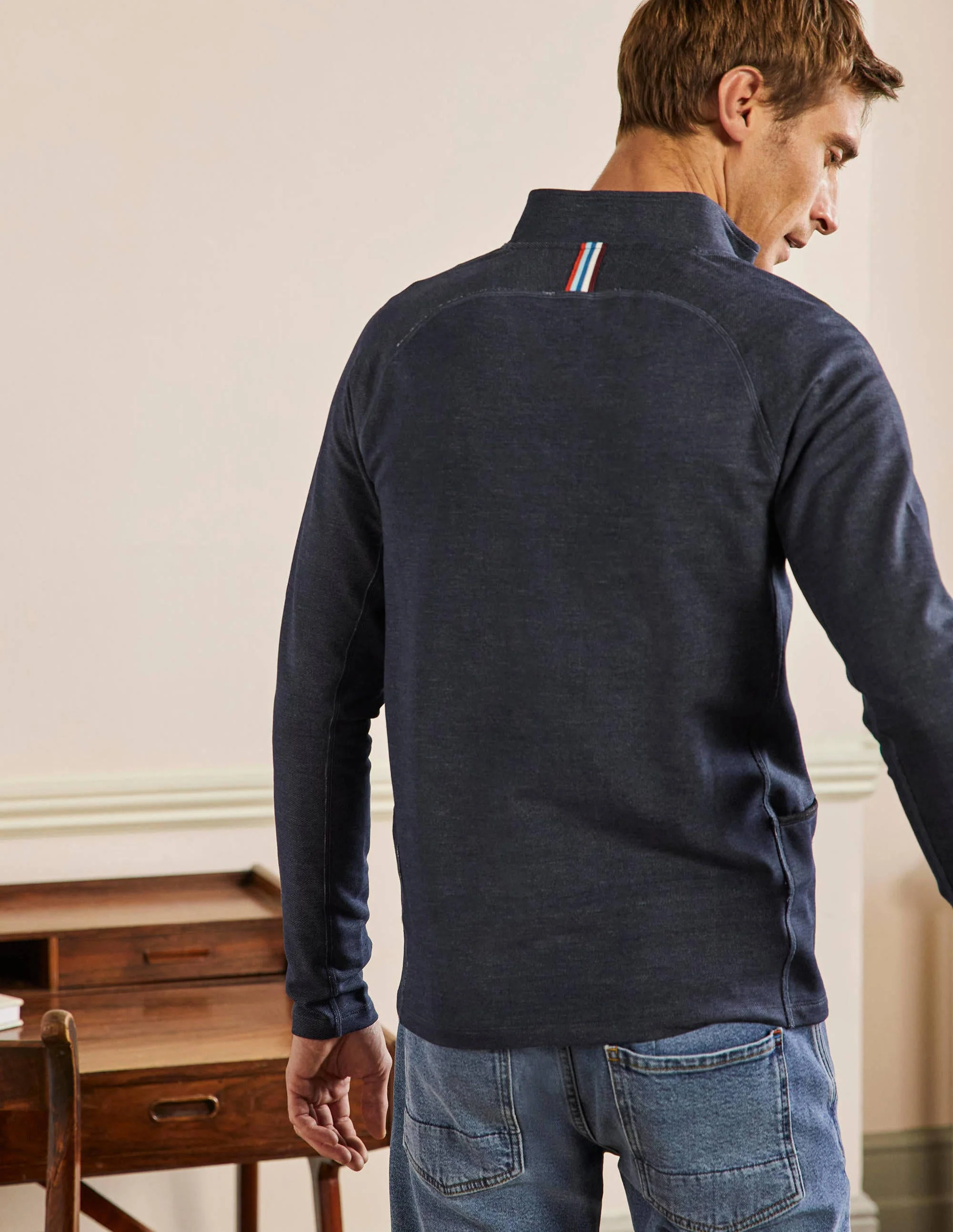 Active Half-Zip Top-Navy Colour block - Image 4