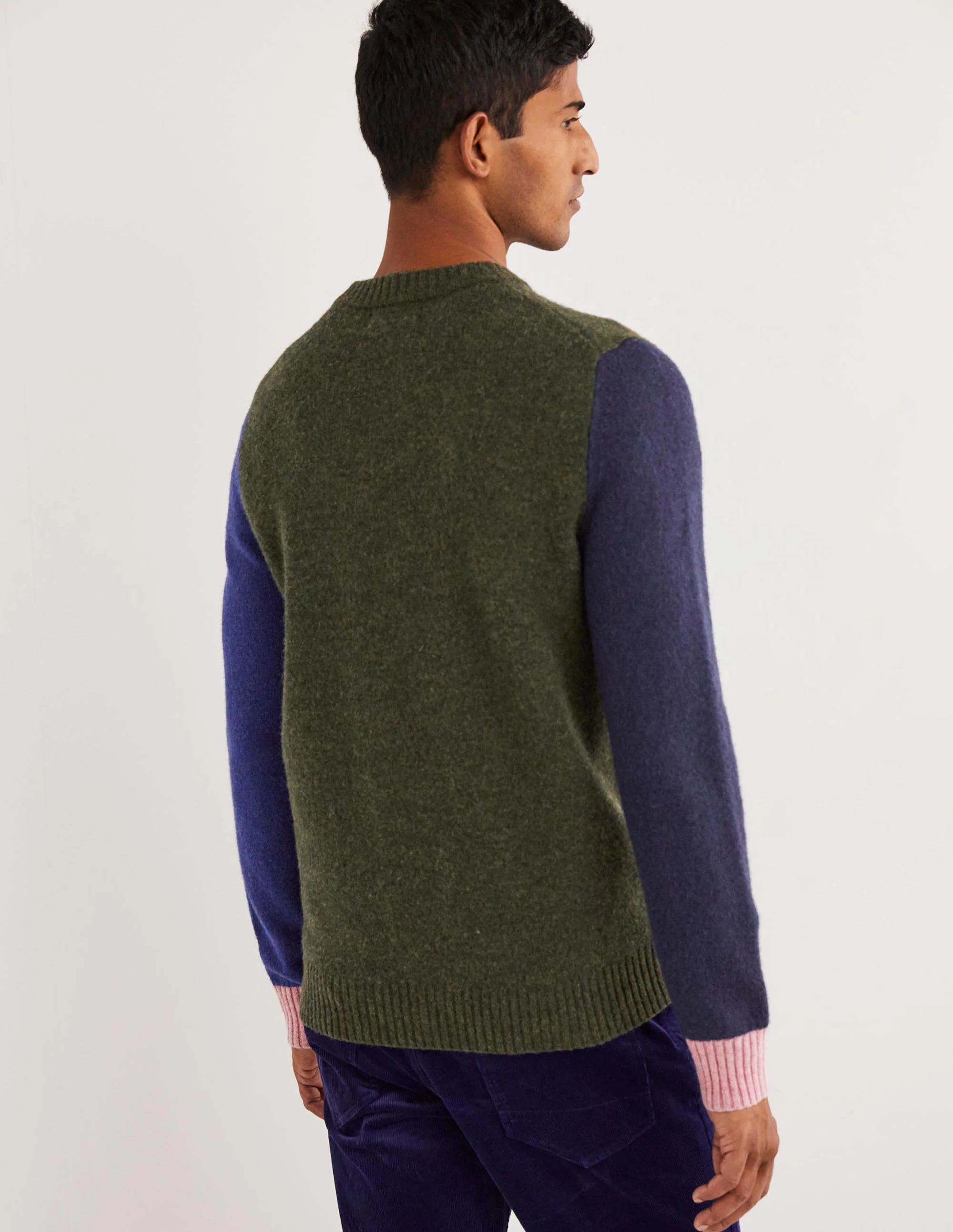 Brushed Lambswool Jumper-Multi Colourblock - Image 3