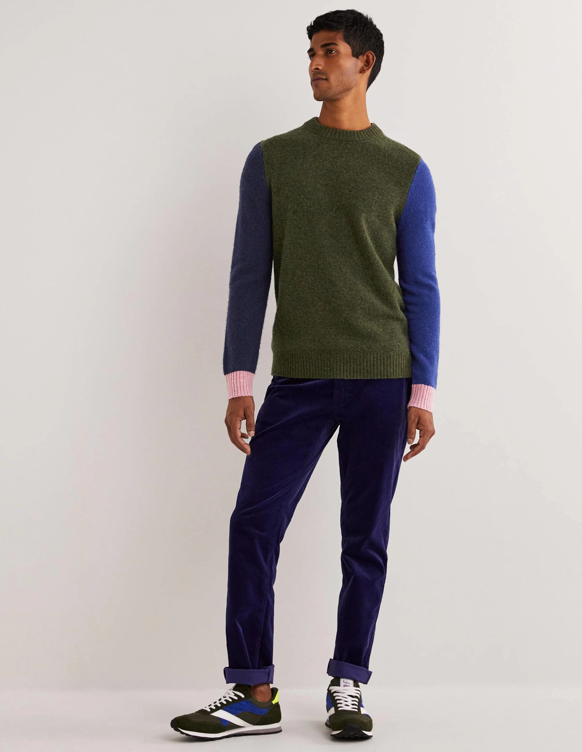 Brushed Lambswool Jumper-Multi Colourblock - Image 4