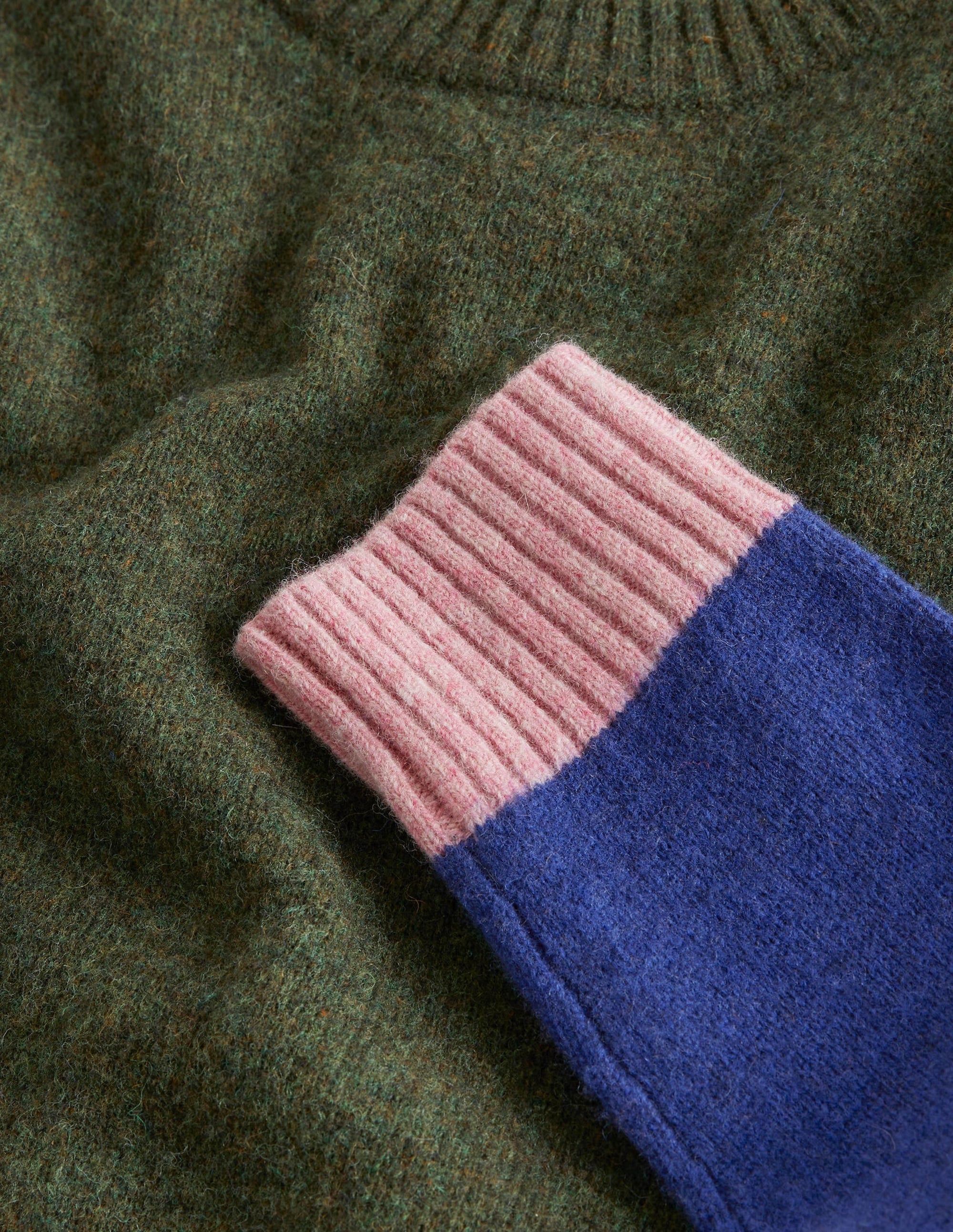 Brushed Lambswool Jumper-Multi Colourblock - Image 7