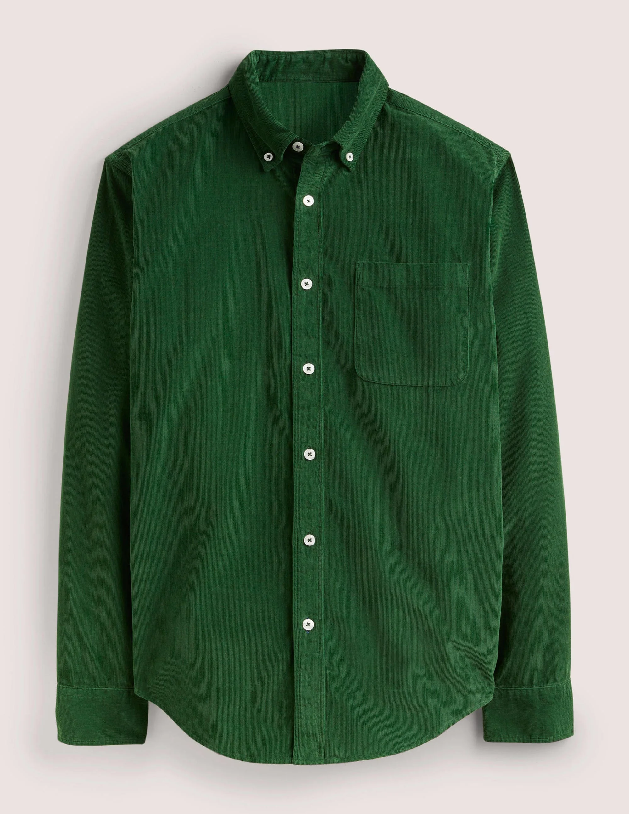 Button Down Cord Shirt-Forest Green - Image 5