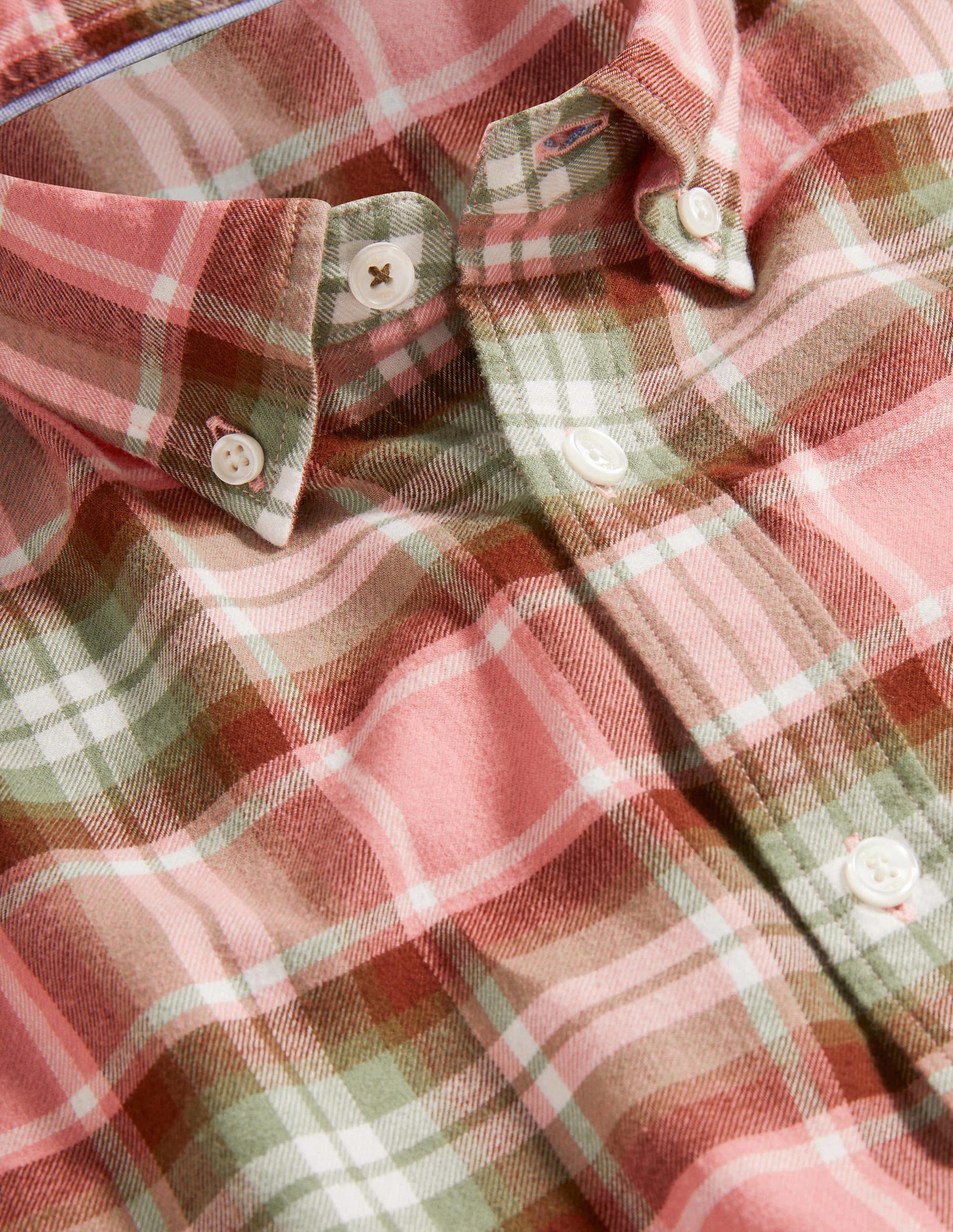 Button Down Twill Shirt-Soft Red Check - Image 11