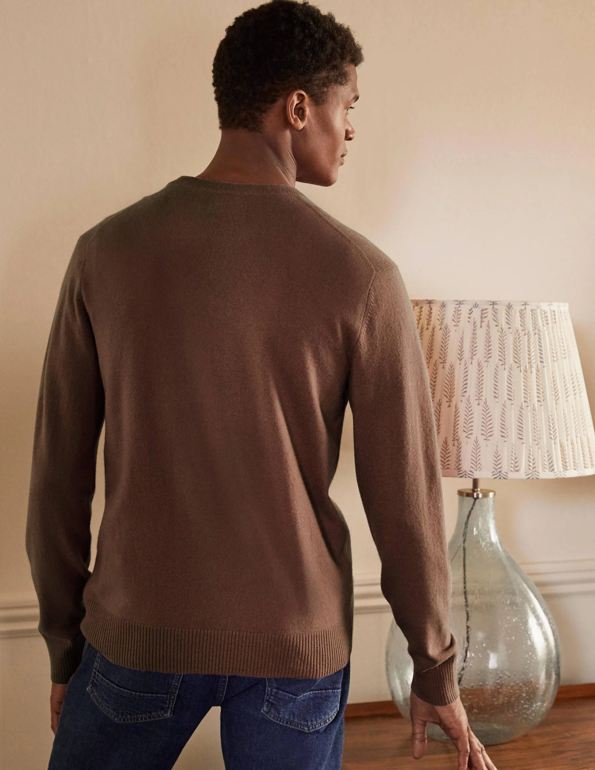 Cashmere Crew Neck Jumper-Cacao - Image 3