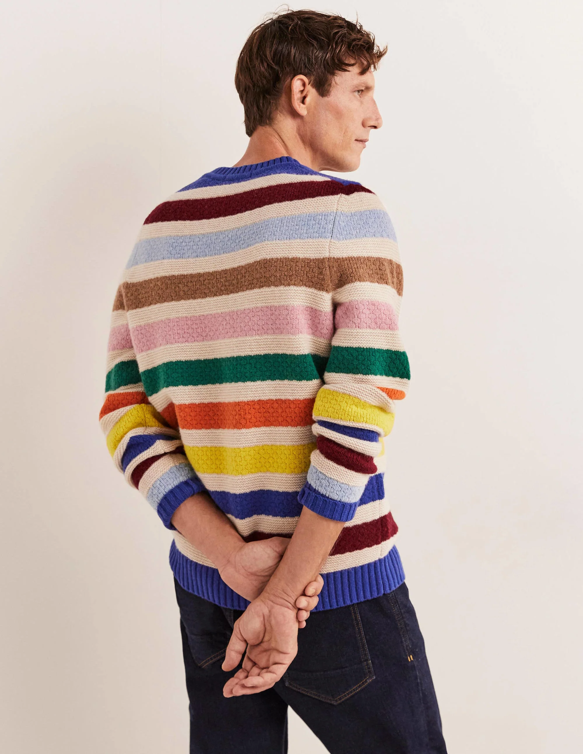 Chunky Wool Crew Neck-Multi Stripe - Image 3