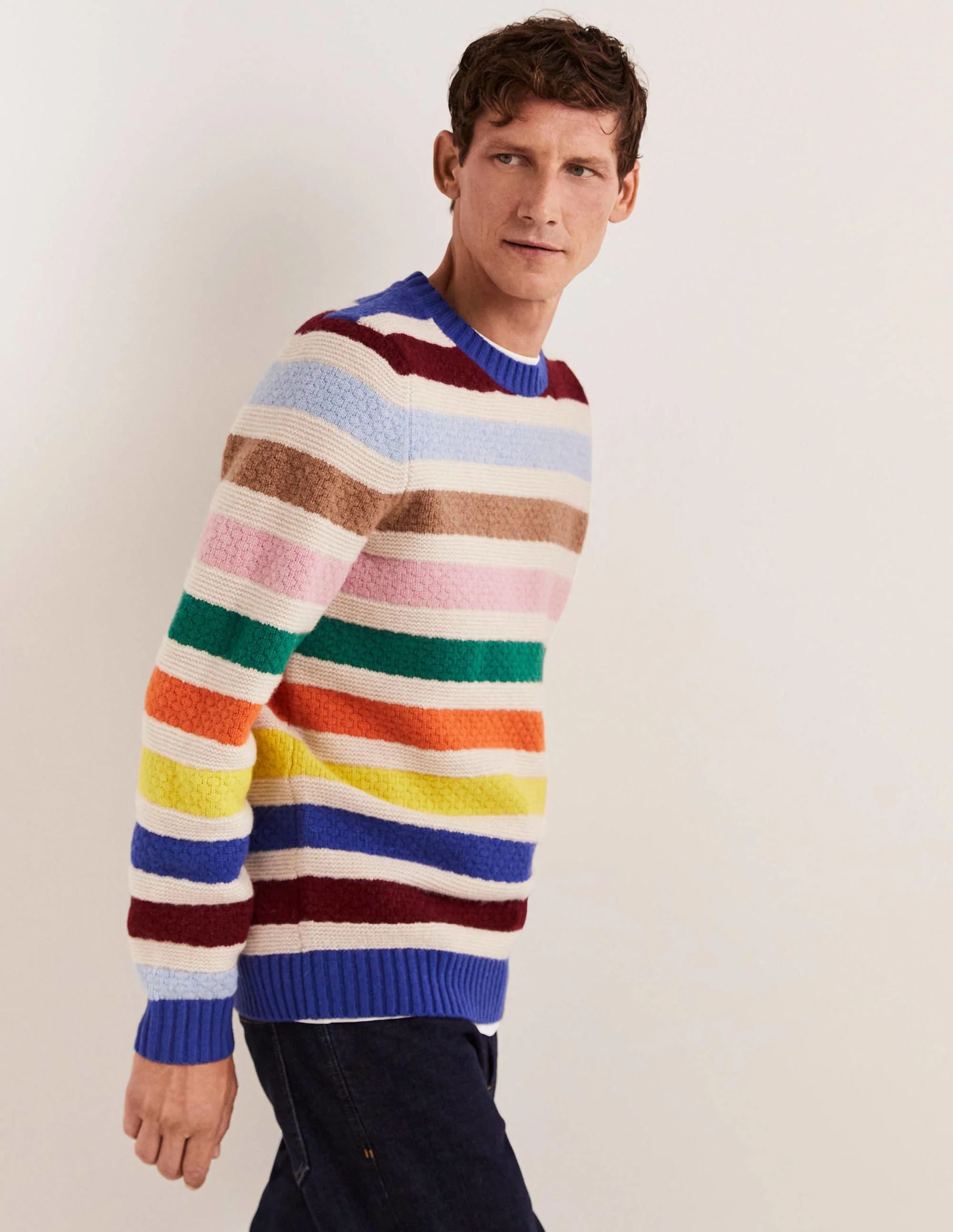 Chunky Wool Crew Neck-Multi Stripe - Image 4