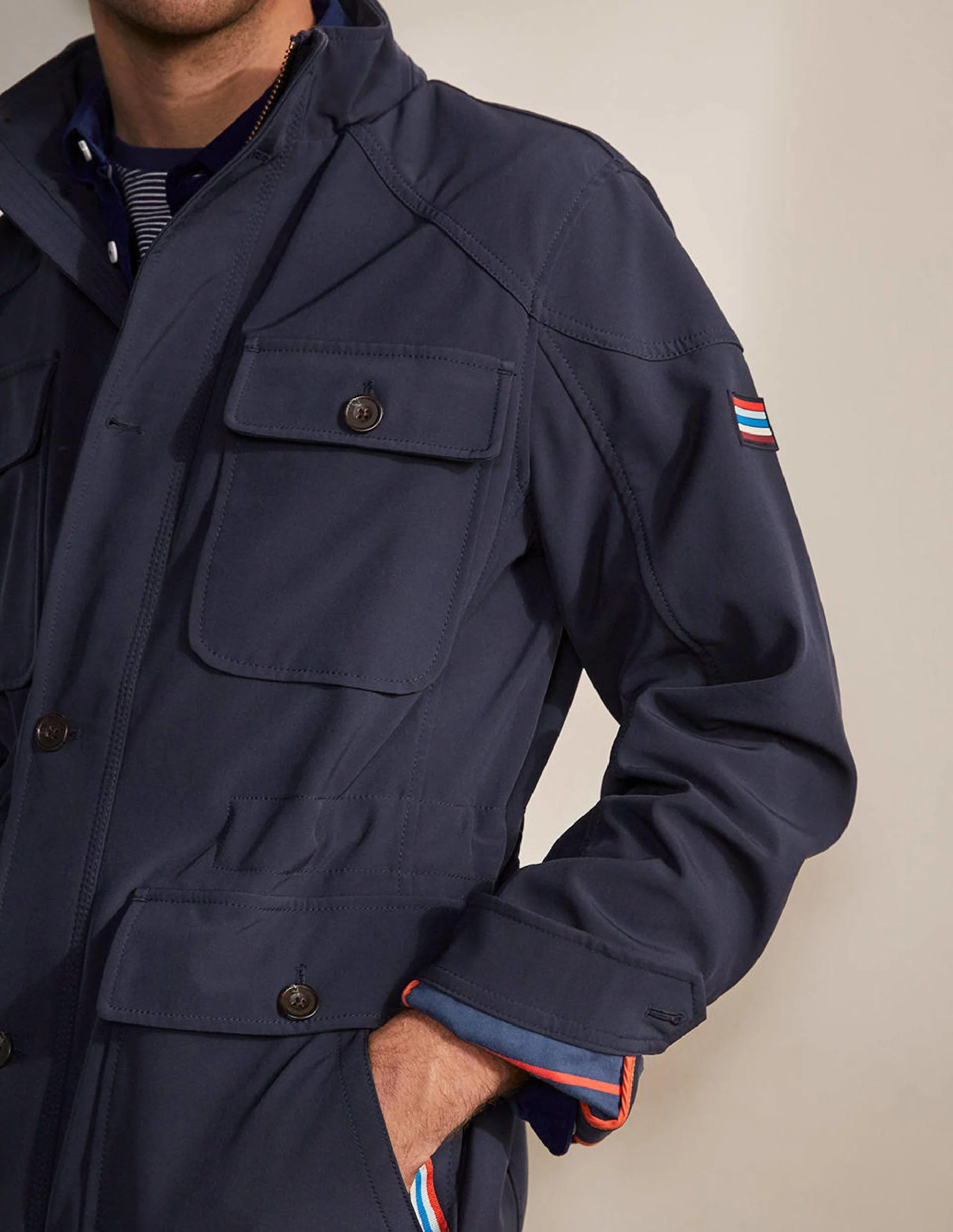 Farleigh Showerproof Jacket-Navy - Image 4
