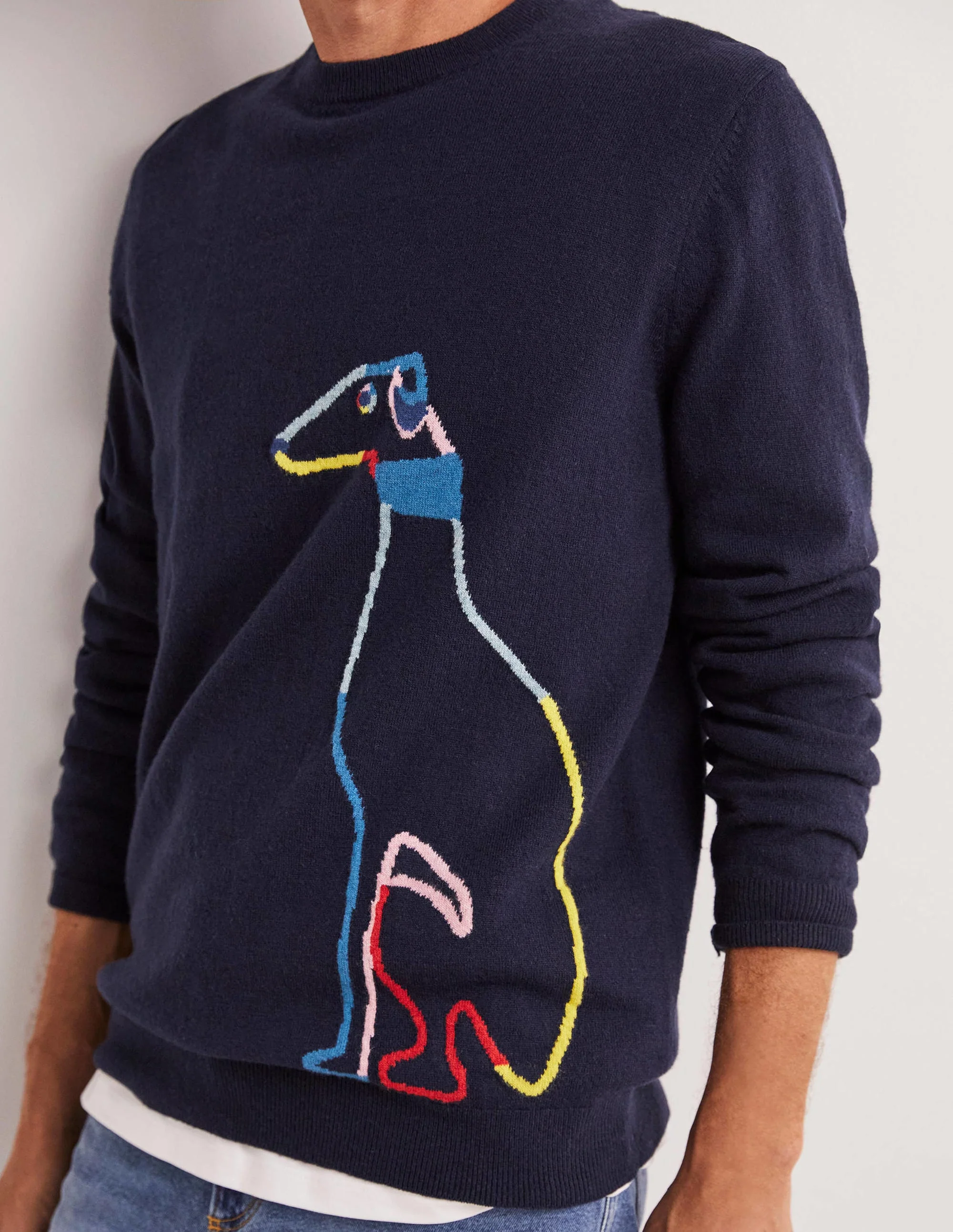 Lambswool Crew Neck-Rainbow Whippet - Image 4