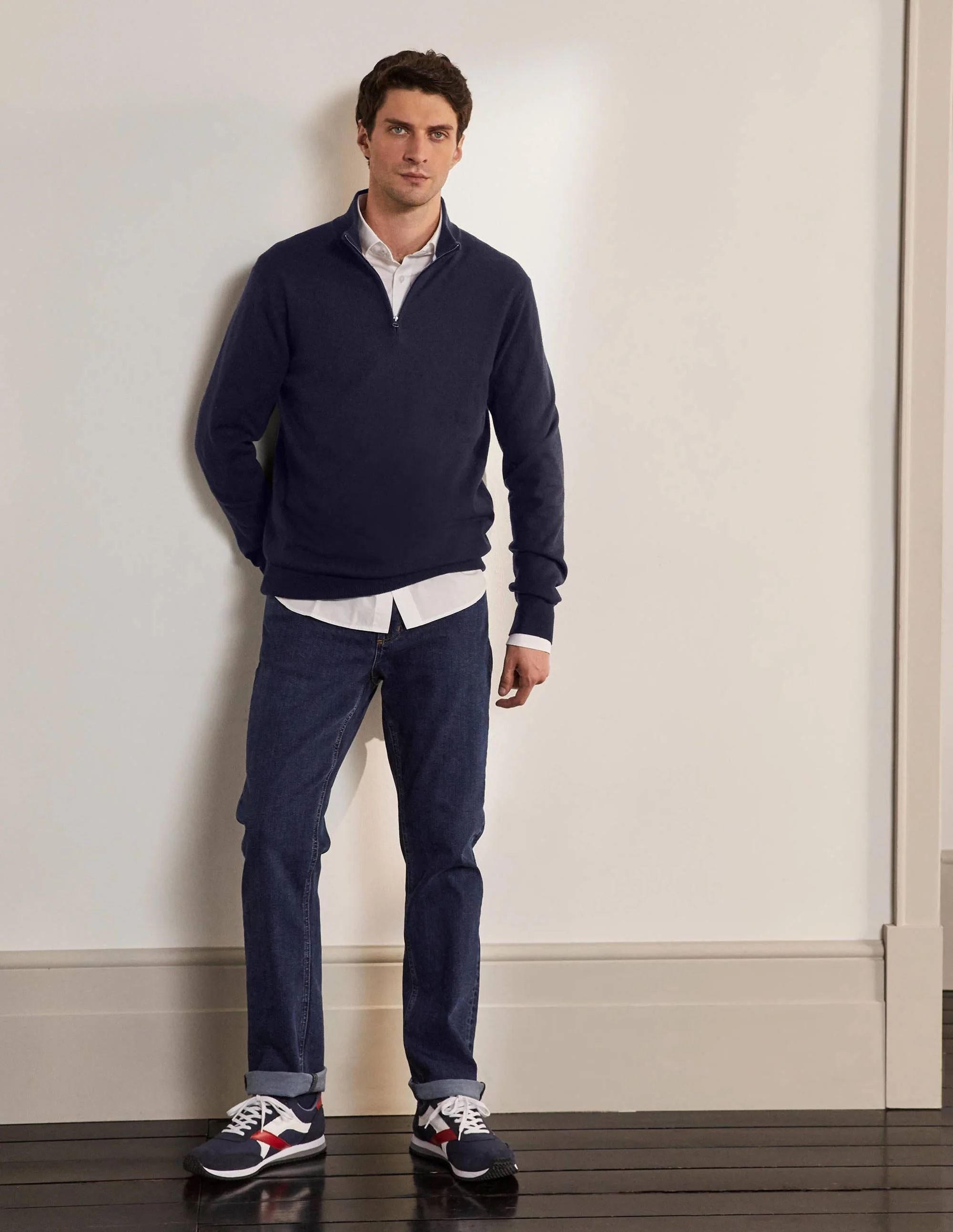 Lambswool Half-Zip-Navy - Image 2