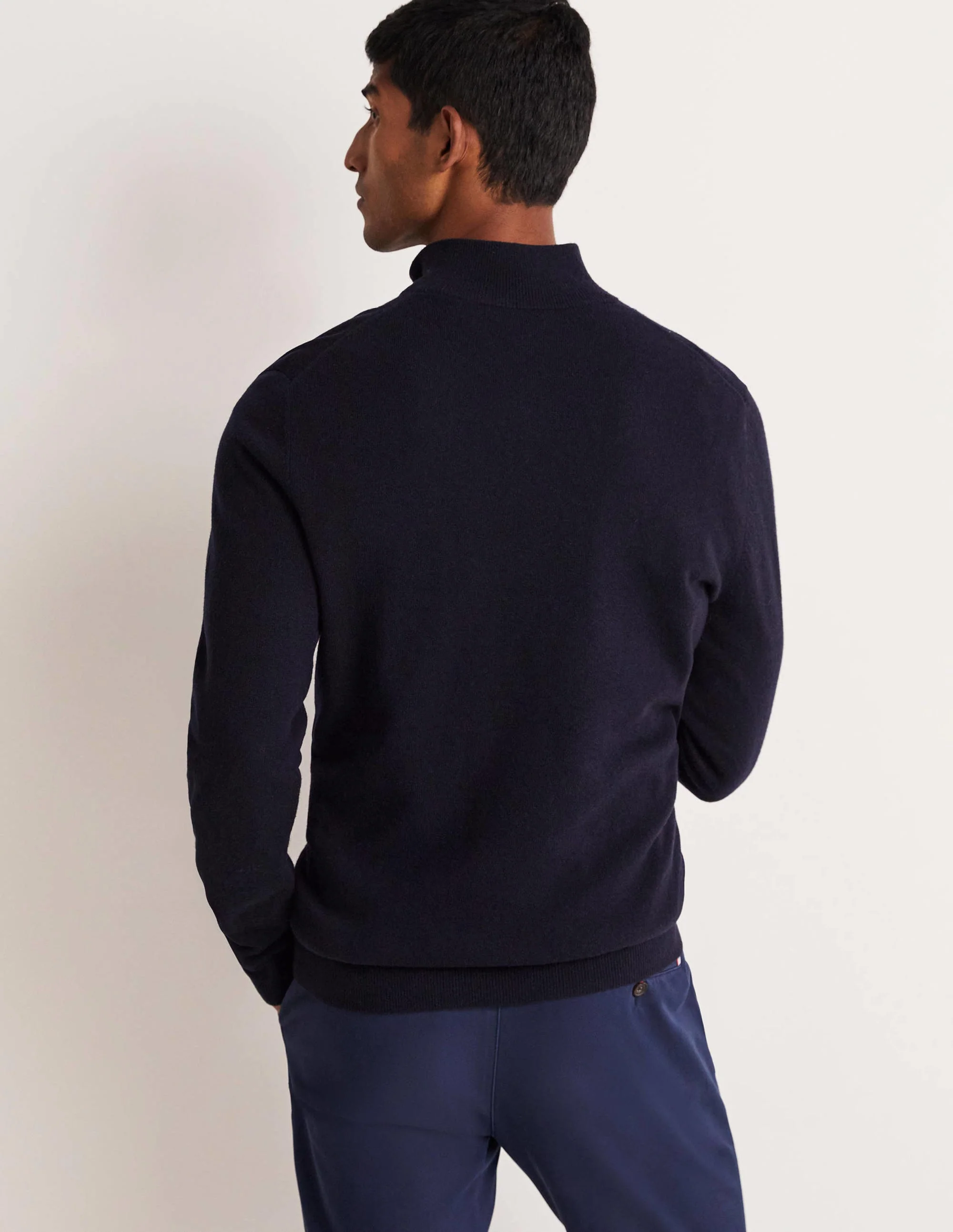 Lambswool Half-Zip-Navy - Image 2