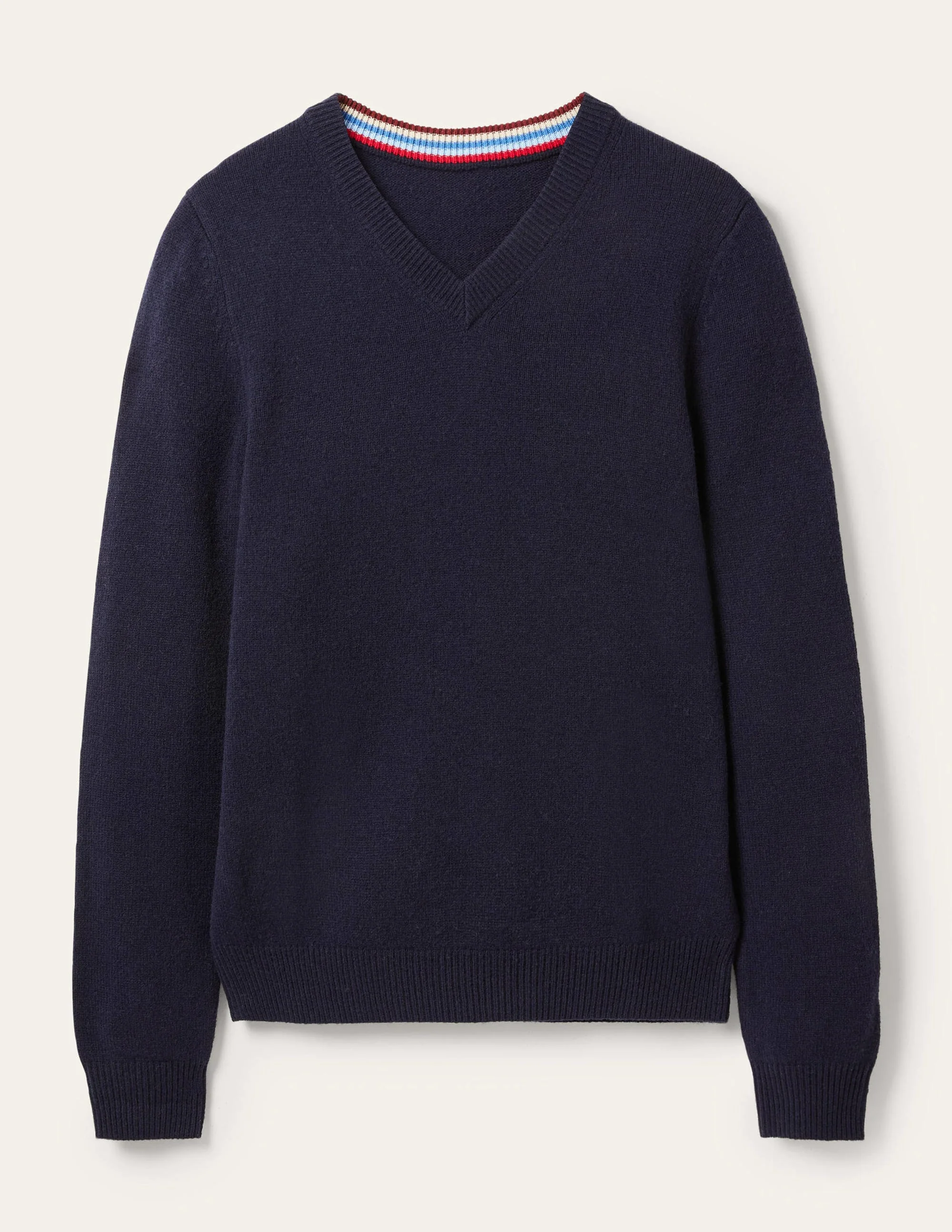 Lambswool V-Neck-Space Navy - Image 8